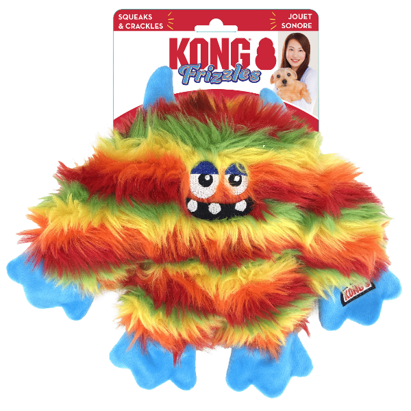 KONG Frizzles Zazzle Interactive Dog Chew Toy for Small & Medium Dogs - Fun Playtime & Dental Health for Puppies & Adult Dogs - Perfect for Indoor & Outdoor Use