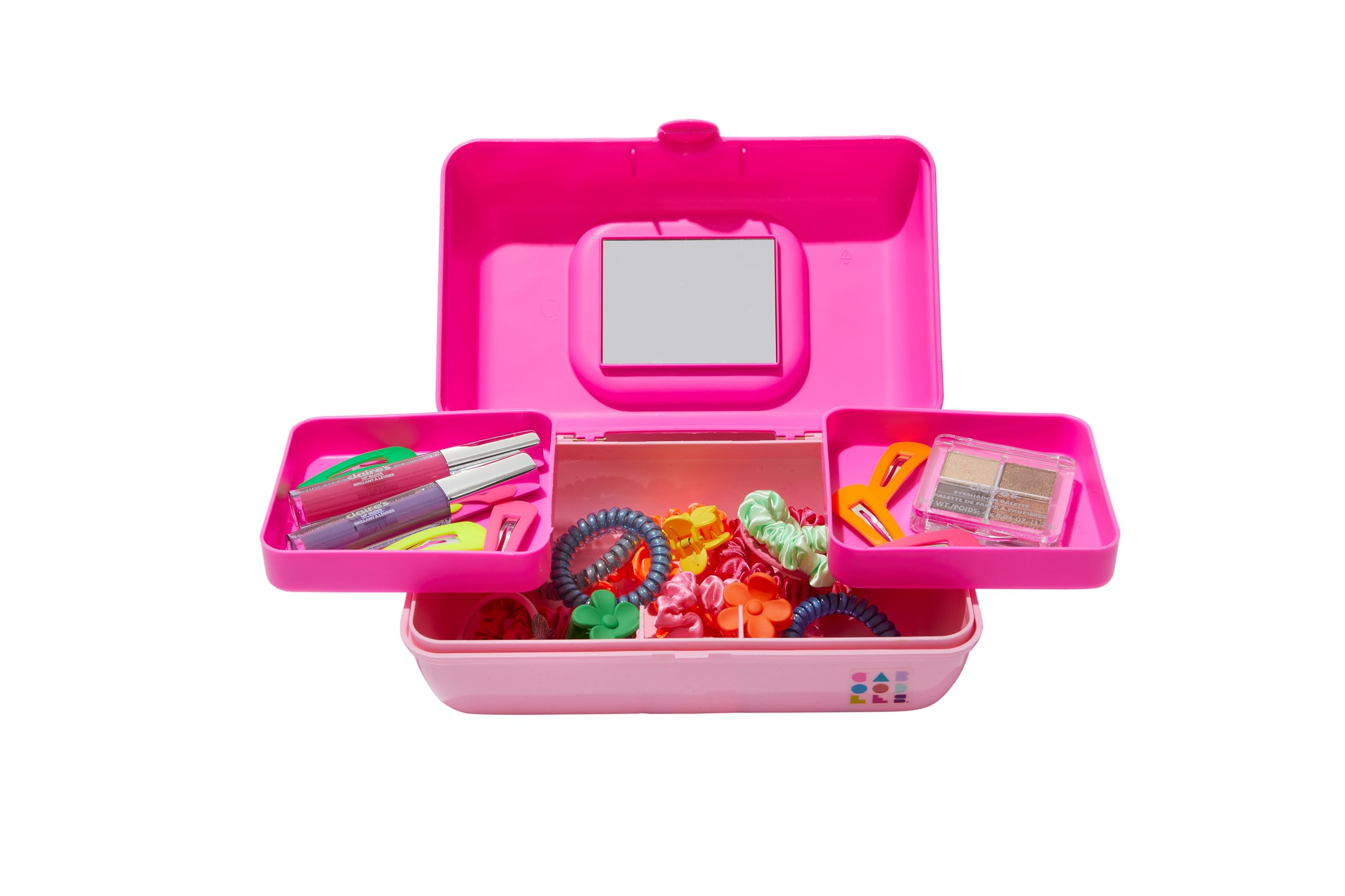 Caboodles Makeup Case - Medium Cosmetic Organizer with Mirror, Pink Rose Storage Box (9
