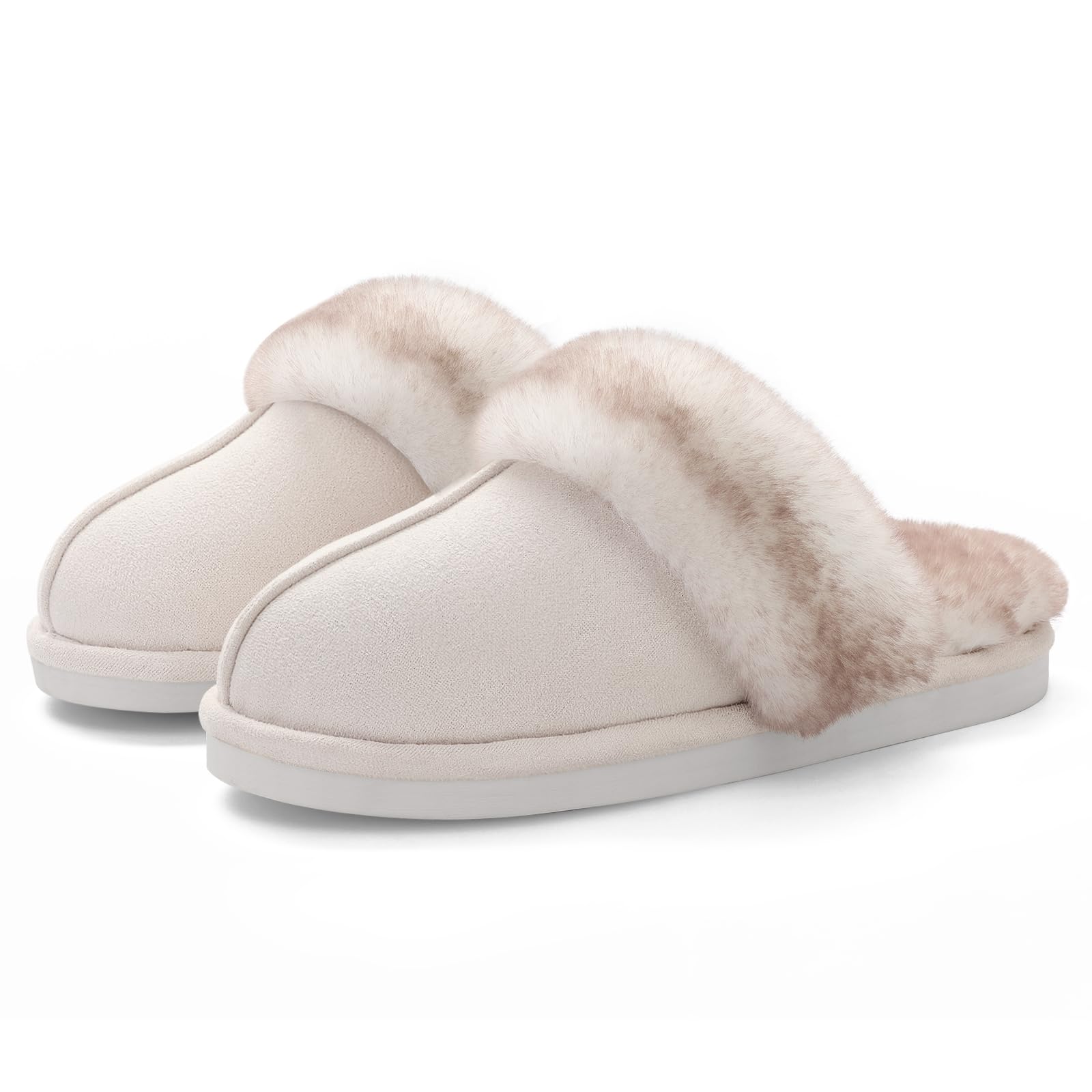 Cozy Furry Women's Slippers - Fuzzy Fluffy House Shoes with Faux Fur, Warm Soft Memory Foam & Anti-Skid Rubber Sole | Perfect for Indoor Comfort, Relaxation & Winter Lounging