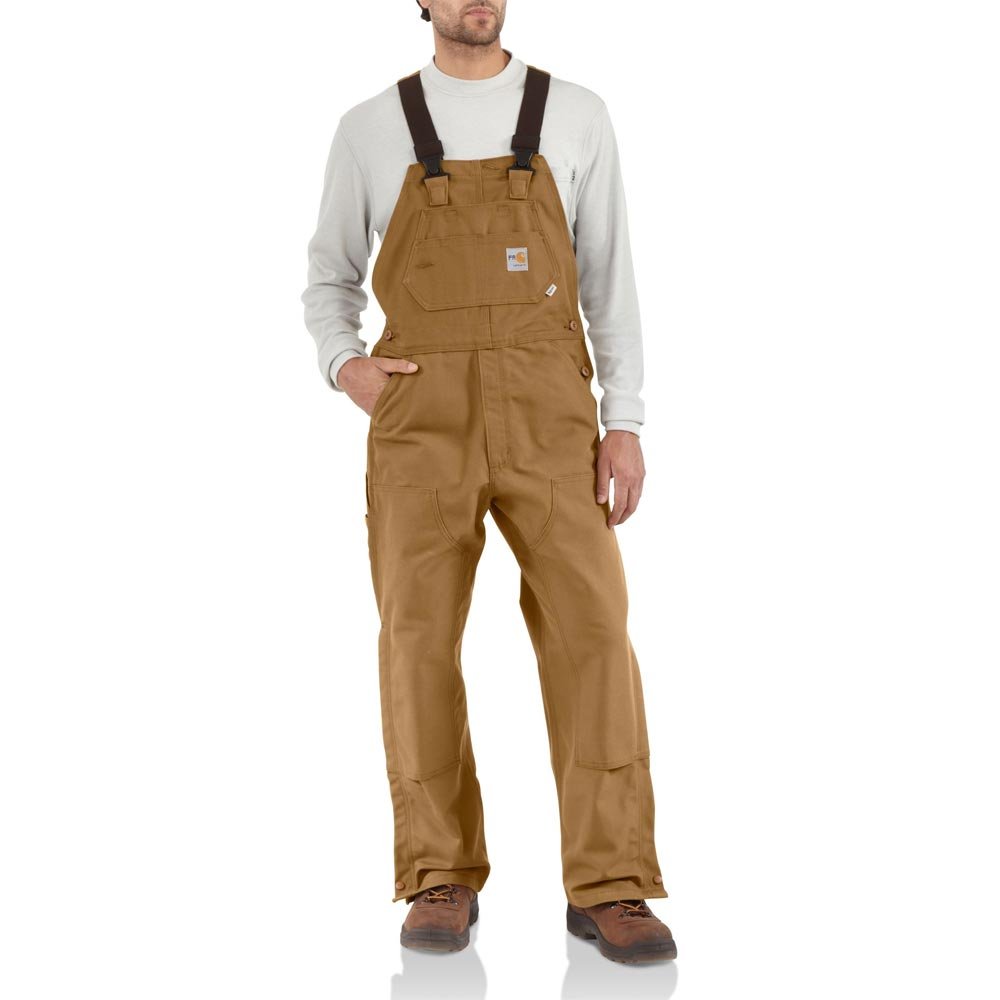 Carhartt Men's Flame Resistant Duck Bib Overalls - Durable Workwear for Construction, Welding & Industrial Safety - Perfect for Tough Jobs & Hazardous Work Environments