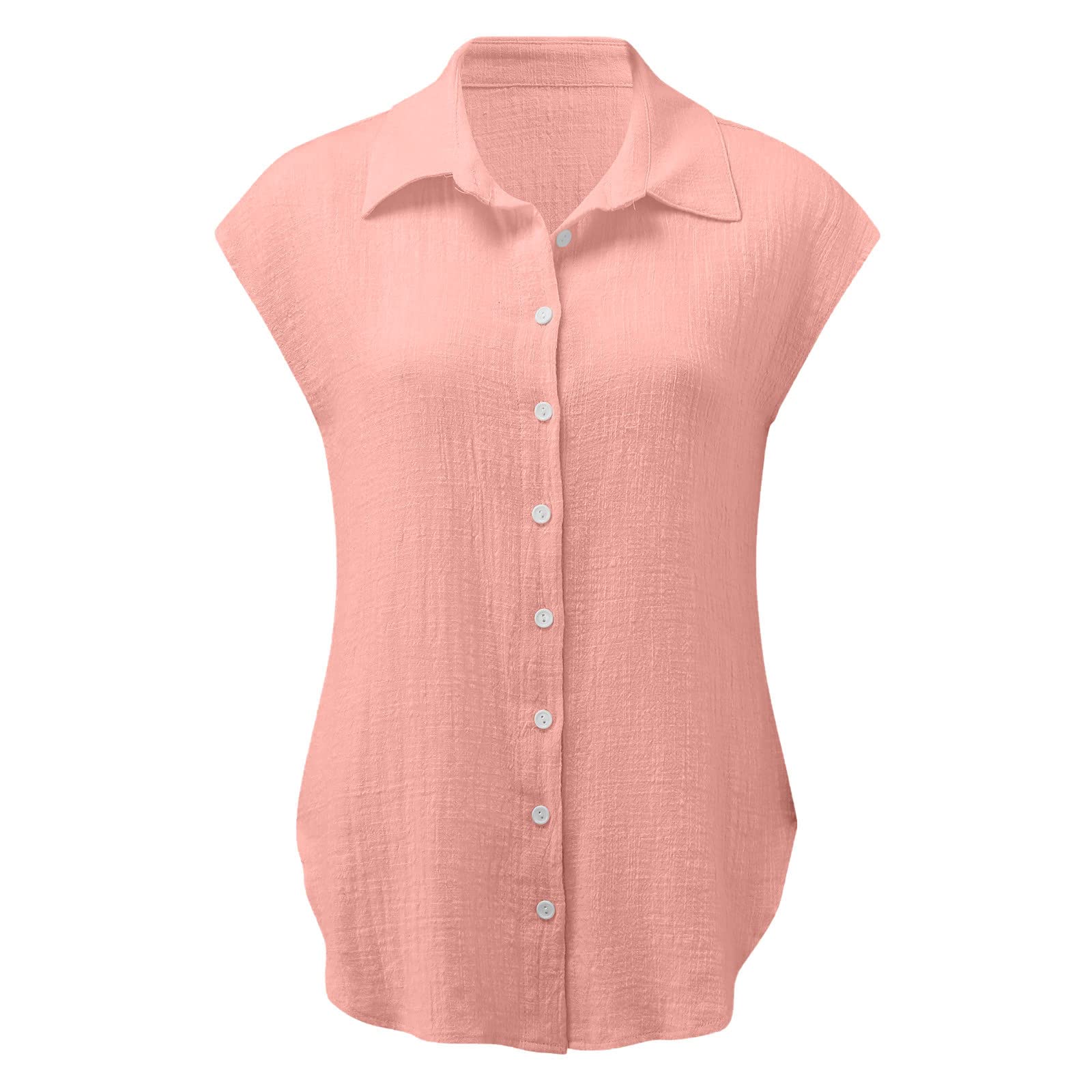 Women's Casual & Dressy Cotton Linen Short Sleeve Blouses - 2024 Trendy Summer Tops, Loose Fit T-Shirts for Work, Travel & Everyday Wear