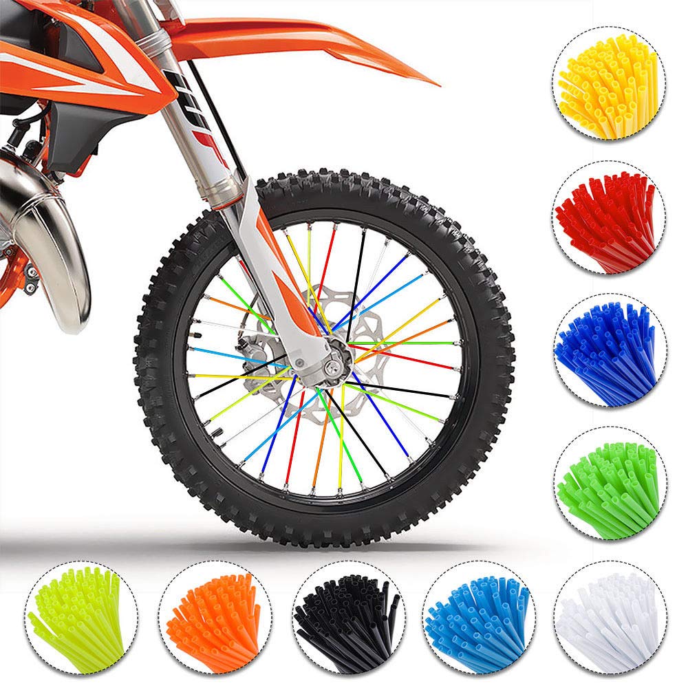 72 Pcs Bike Wheel Spoke Wraps - Colorful Spoke Skins & Trim Covers for Motorcycle, Dirt & Pit Bikes (Blue) - Enhance Style & Protect Spokes for Street Riding, Off-Road & Motocross