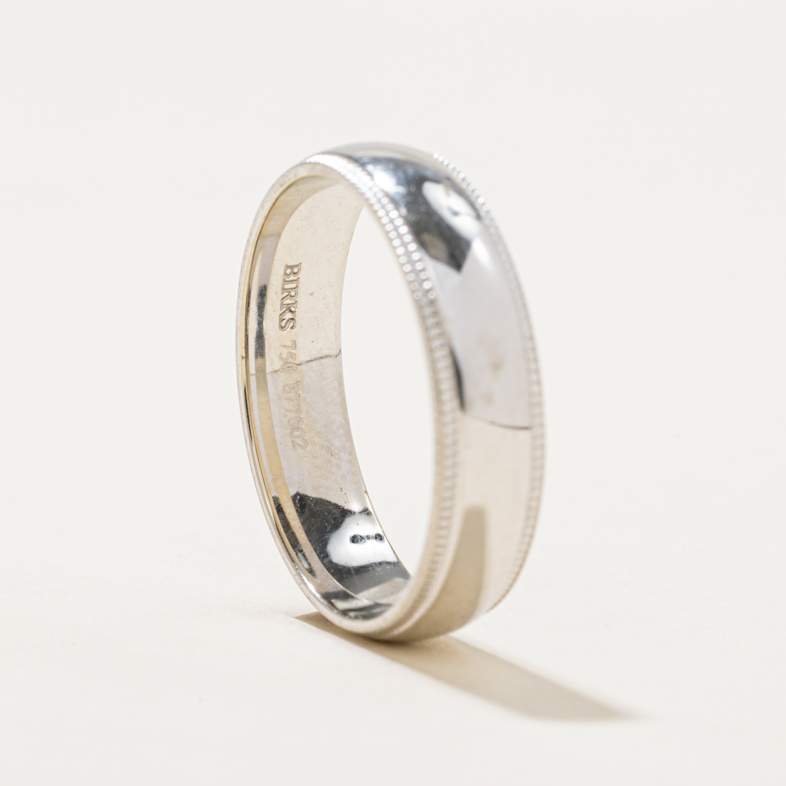 18k White Gold Milgrain Wedding Band Ring - 5mm Width - Size 8.5 - Perfect for Bridal Jewelry, Anniversary Gifts & Special Occasions