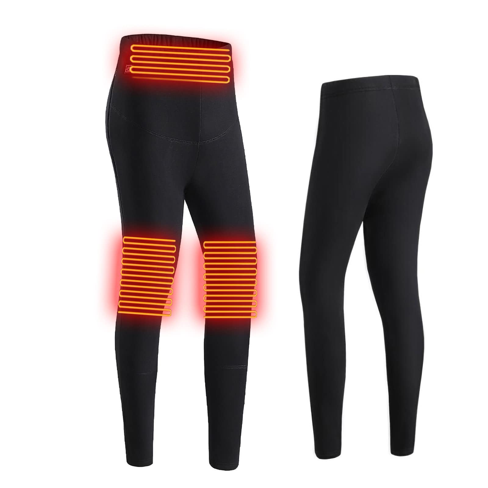 Electric Heated Pants for Women - USB Thermal Leggings with 3 Heating Zones, Winter Warm Cotton Long Trousers, Washable & Insulated - Perfect for Outdoor Activities, Skiing, Hiking & Cold Weather Commutes