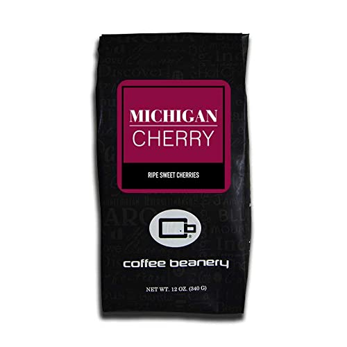 Michigan Cherry Flavored Coffee - Medium Roast Specialty Coffee Beans by Coffee Beanery | 12oz Coarse Ground for French Press & Cold Brew | Perfect for Breakfast & Afternoon Tea