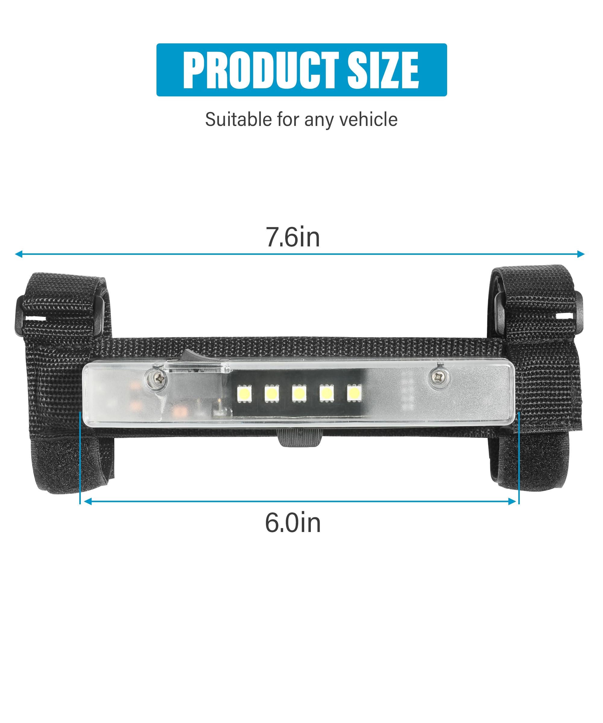 RACOONA UTV Dome Light - Universal Roll Bar Mount LED Interior Light for UTV, ATV, RZR, Truck & Off-Road Vehicles - Waterproof Car Accessories & Utility Roll Cage Courtesy Light - Perfect for Night Riding, Camping & Off-Road Adventures