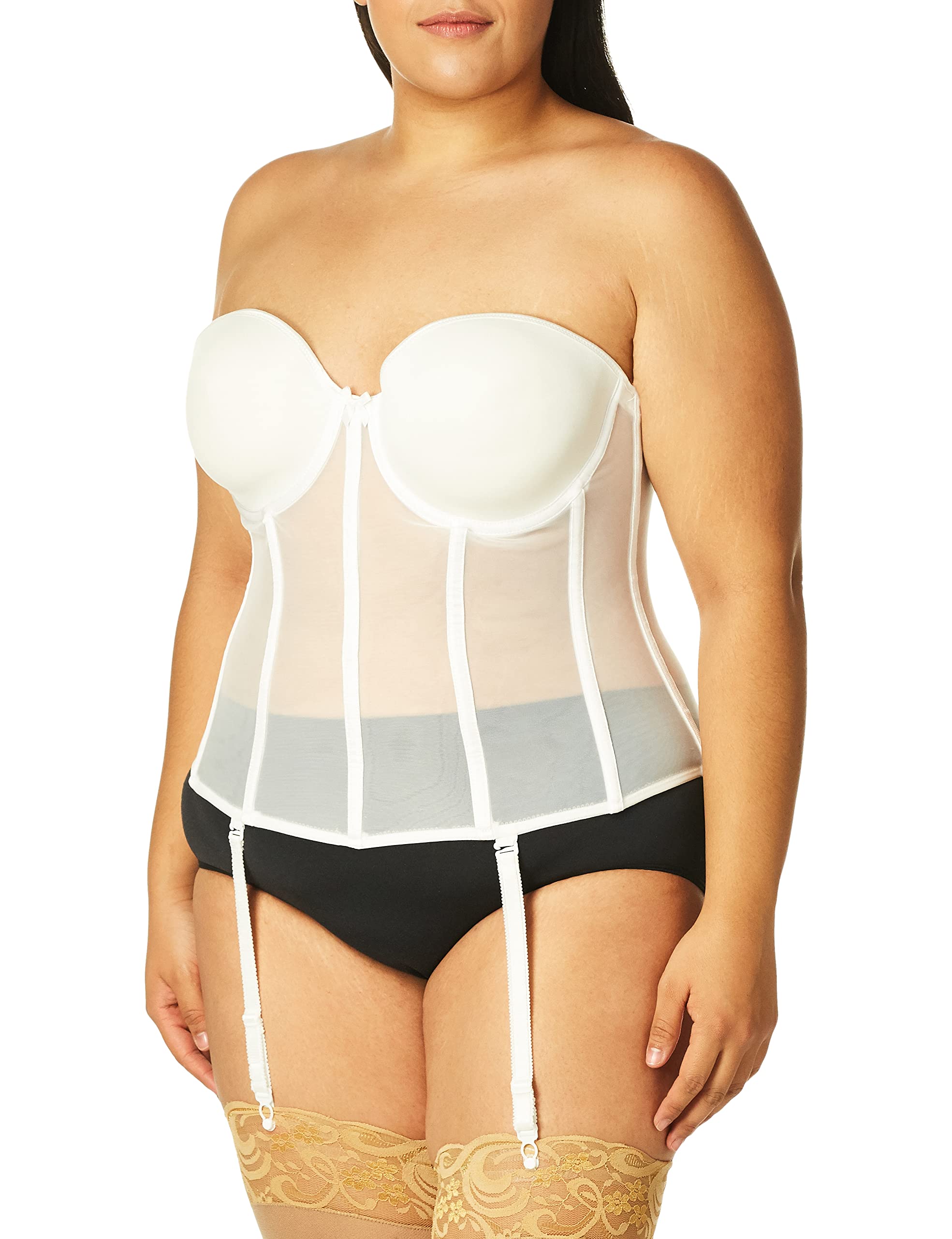 Carnival Women's Full Figure Seamless Molded Sheer Corset Bra - Comfortable Shapewear for Plus Size Lingerie & Evening Wear