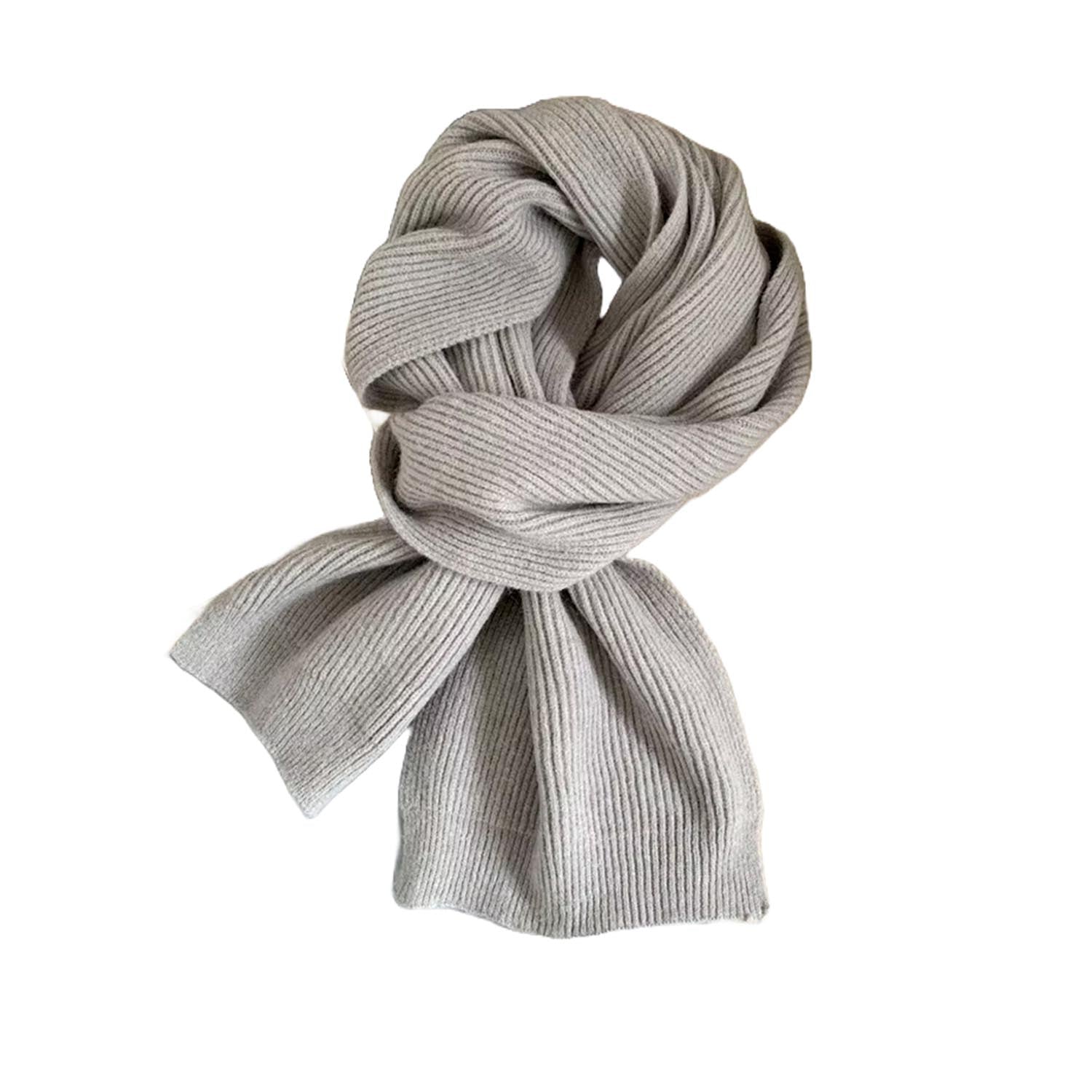 FLOOF Soft Knit Scarf - Light Grey Winter Accessory for Women & Men | Cozy Fashion Wrap for Cold Weather, Office & Travel