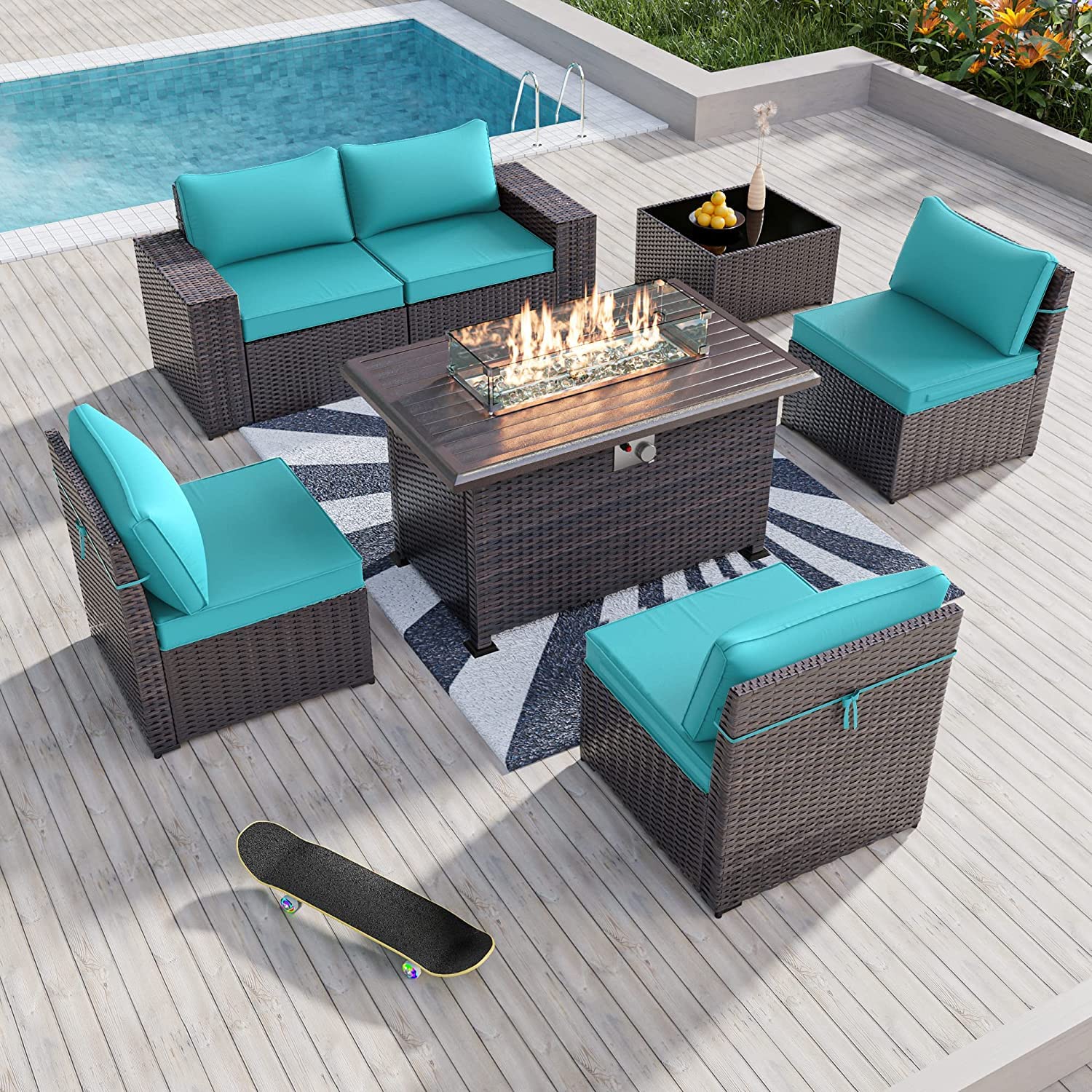 **Kullavik 7-Piece Outdoor Patio Furniture Set with 43