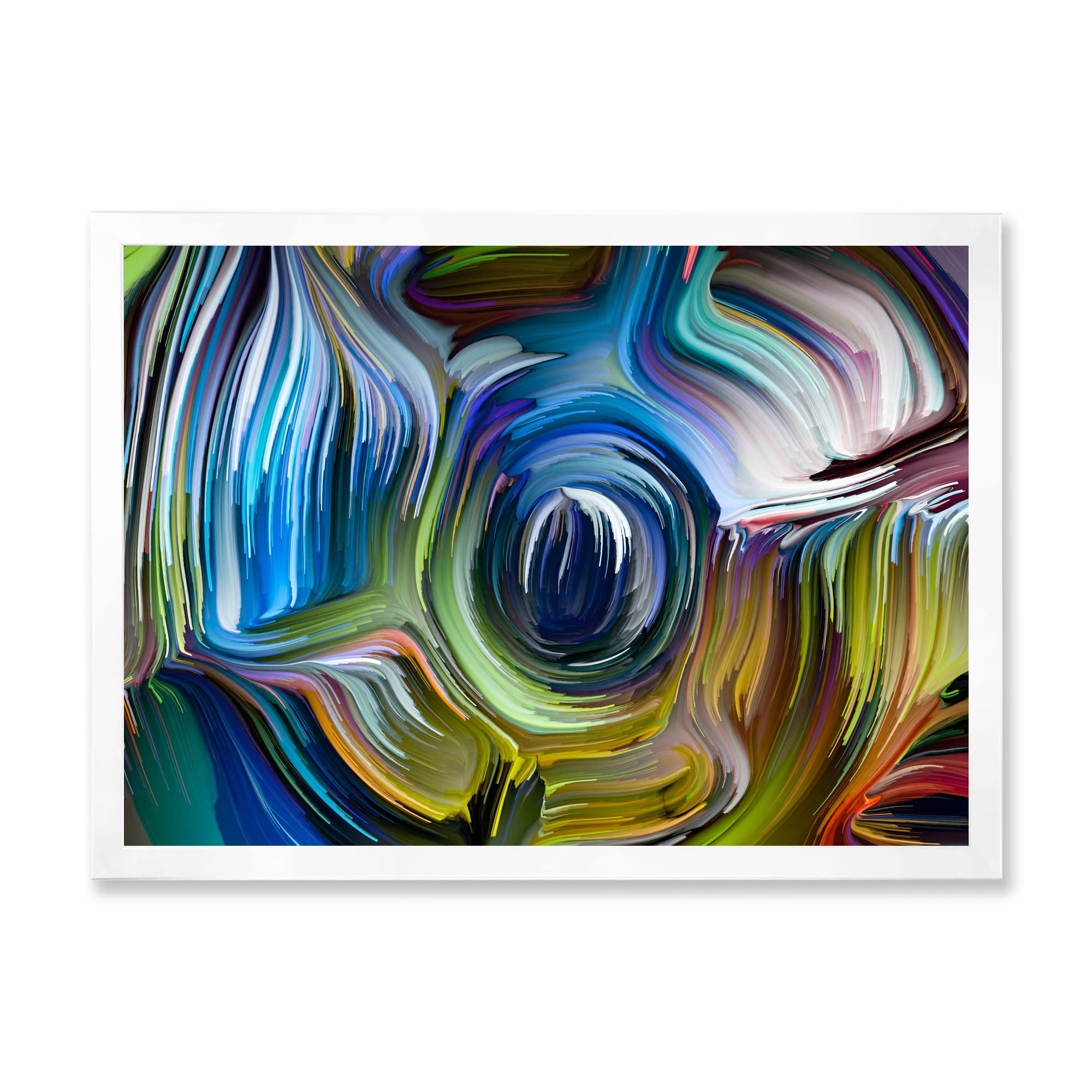 DesignQ Colour Fusion Modern Framed Wall Art - Vibrant Abstract Canvas Painting for Living Room, Bedroom & Office Decor | Ready to Hang Home Wall Decorations
