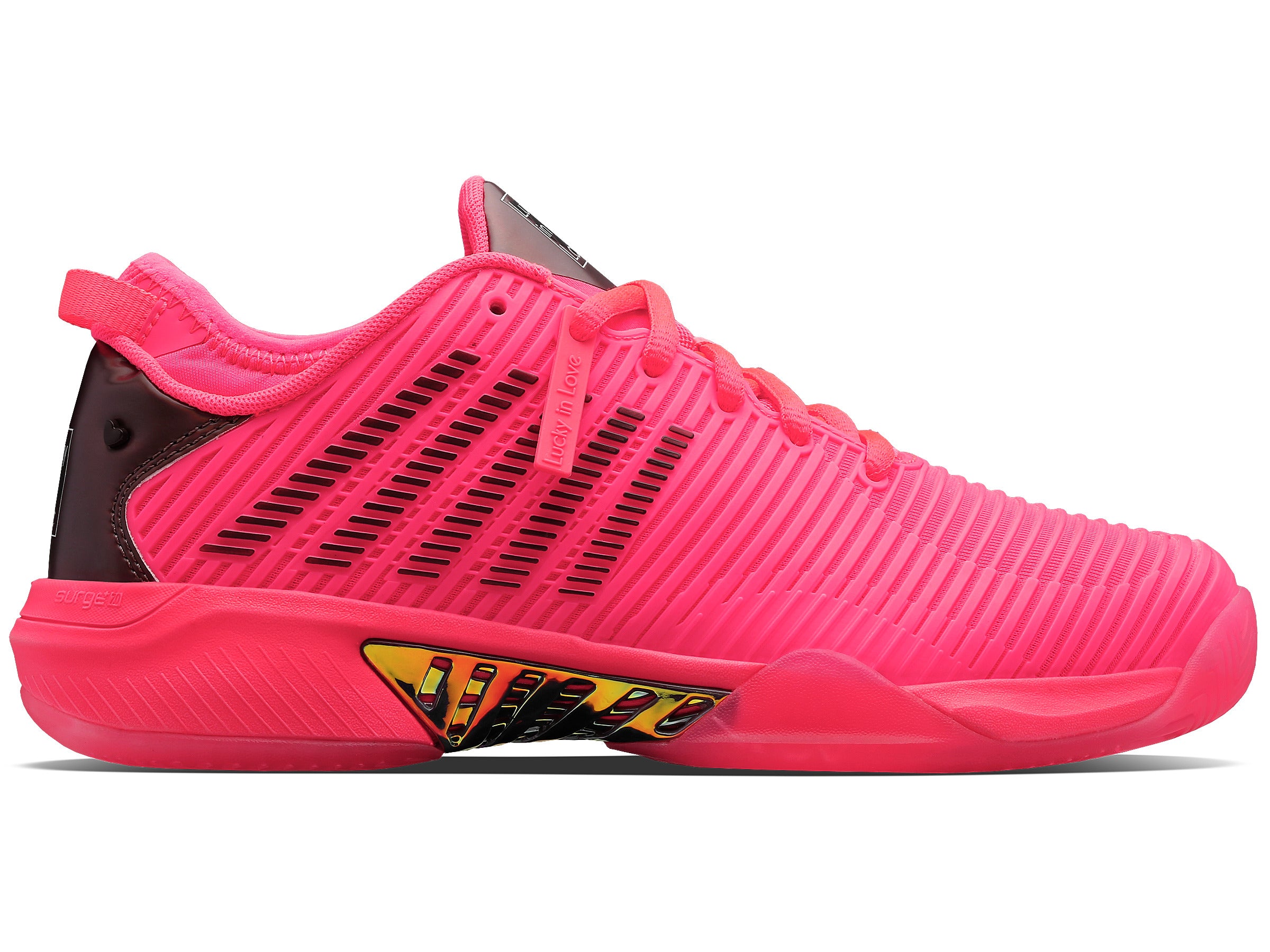 Hypercourt Supreme Lucky in Love Women's Tennis Shoes - Neon Pink/Gray Silver | Lightweight Cushioned Court Sneakers for Women | Perfect for Tennis, Gym & Casual Wear