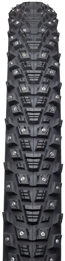 45NRTH Kahva Winter Bike Tire 29 x 2.25 Inch with 252 Carbide Steel Studs - Clincher, Steel Bead, 33 TPI - Black - Perfect for Snow & Ice Cycling, Fat Tire Bikes, Mountain Biking in Extreme Cold Conditions