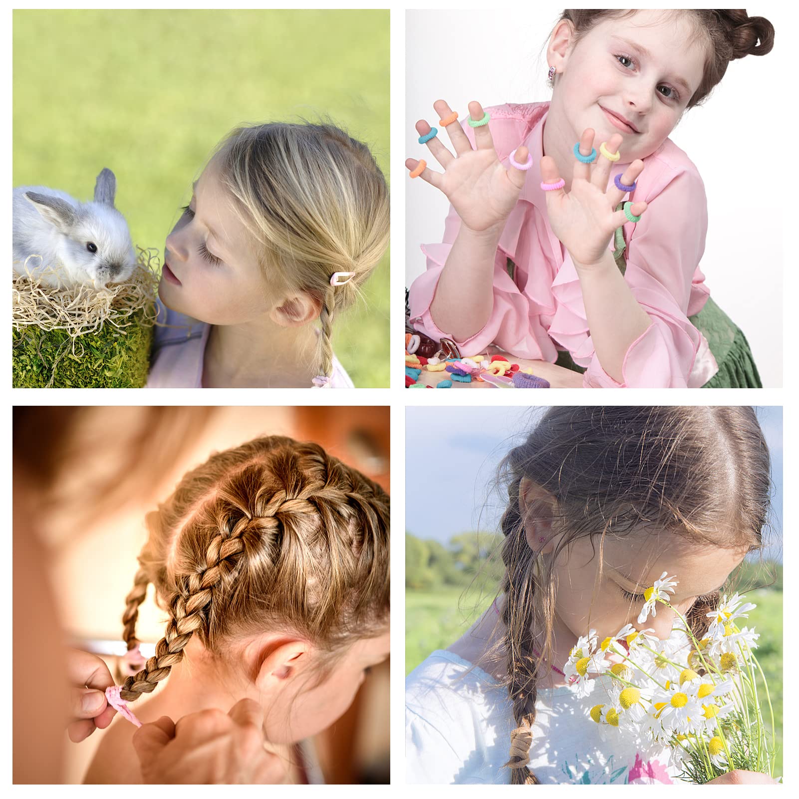 FRIUSATE 880-Piece Girls Hair Accessories Set - Floral Hair Clips, Elastic Hair Ties & Rubber Bands for Toddlers & Kids - Perfect for School, Parties & Daily Styling