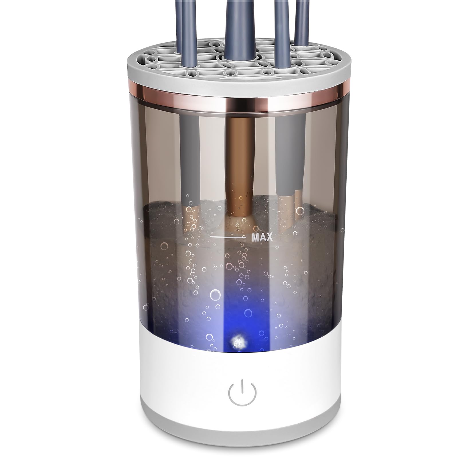 Upgraded Electric Makeup Brush Cleaner and Dryer - Automatic Cosmetic Brush Cleaning Machine with Storage Box - Deep Cleaning Spinner for Foundation, Eyeshadow, Blush Brushes - Perfect for Home Salon & Professional Makeup Artists