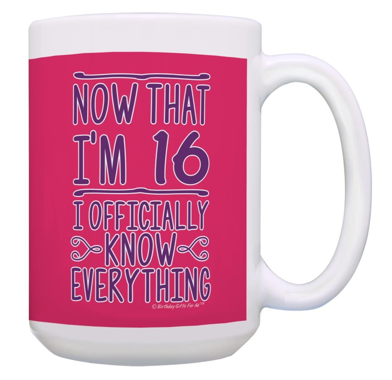 16th Birthday Coffee Mug - 15oz Ceramic Cup with Handle for Teens & Gifts