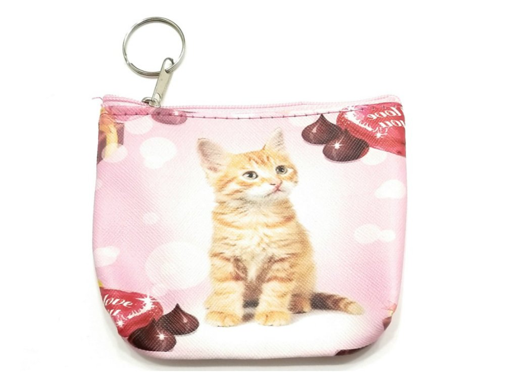 Double Sided Kittens Zipper Coin Purse - 4.5