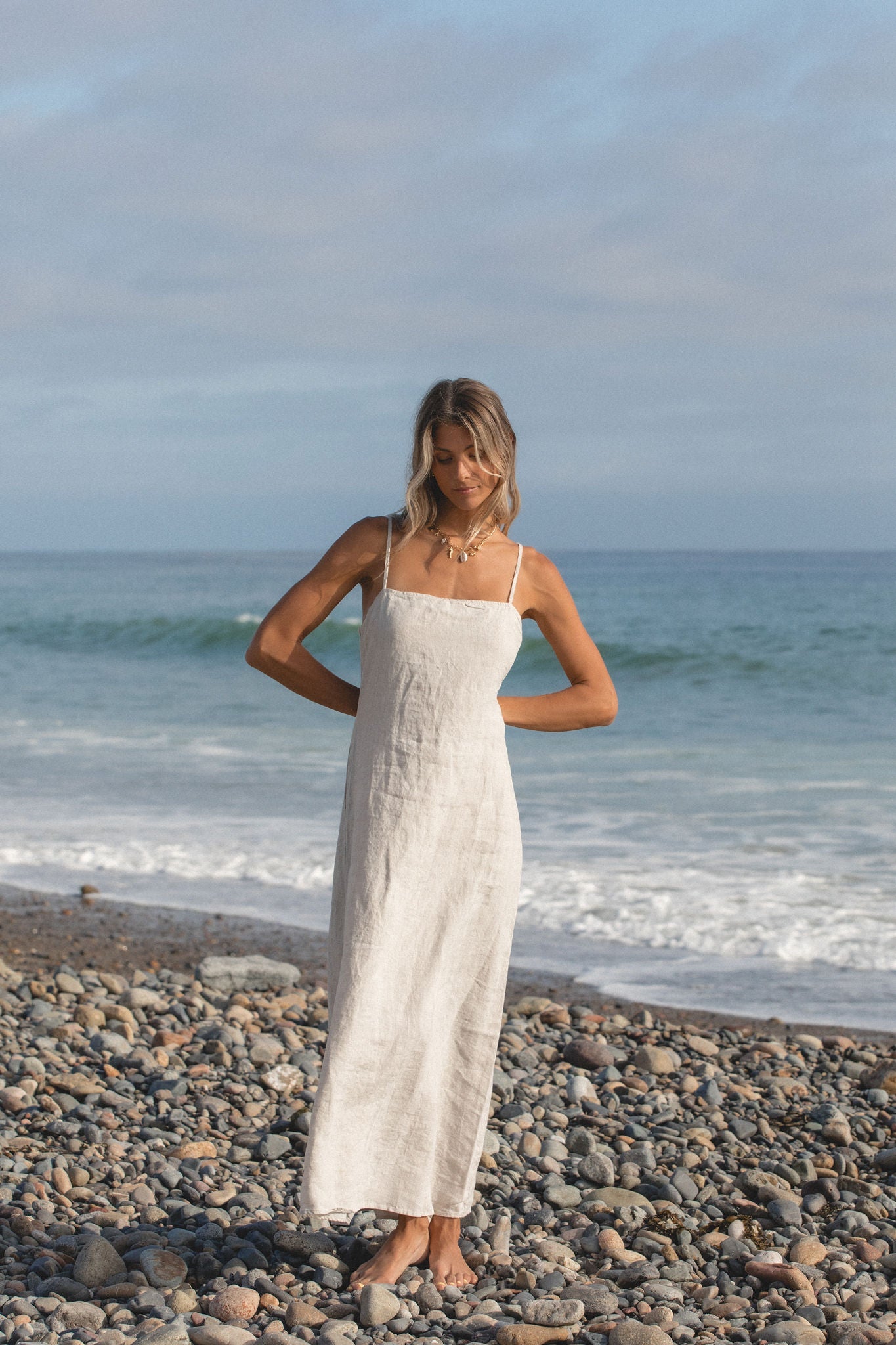 Stylish Sicily Linen Maxi Dress for Women - Breathable Summer Beach Dress, Boho Chic Vacation Outfit, Perfect for Beach Parties, Weddings & Casual Wear