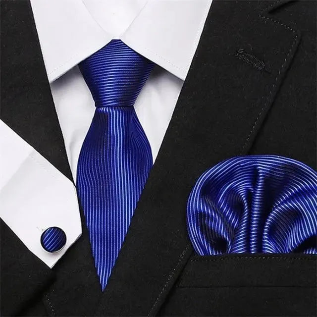Premium Jacquard Woven Silk Necktie Set for Men - Elegant Formal & Business Attire - Perfect for Weddings, Office & Special Occasions