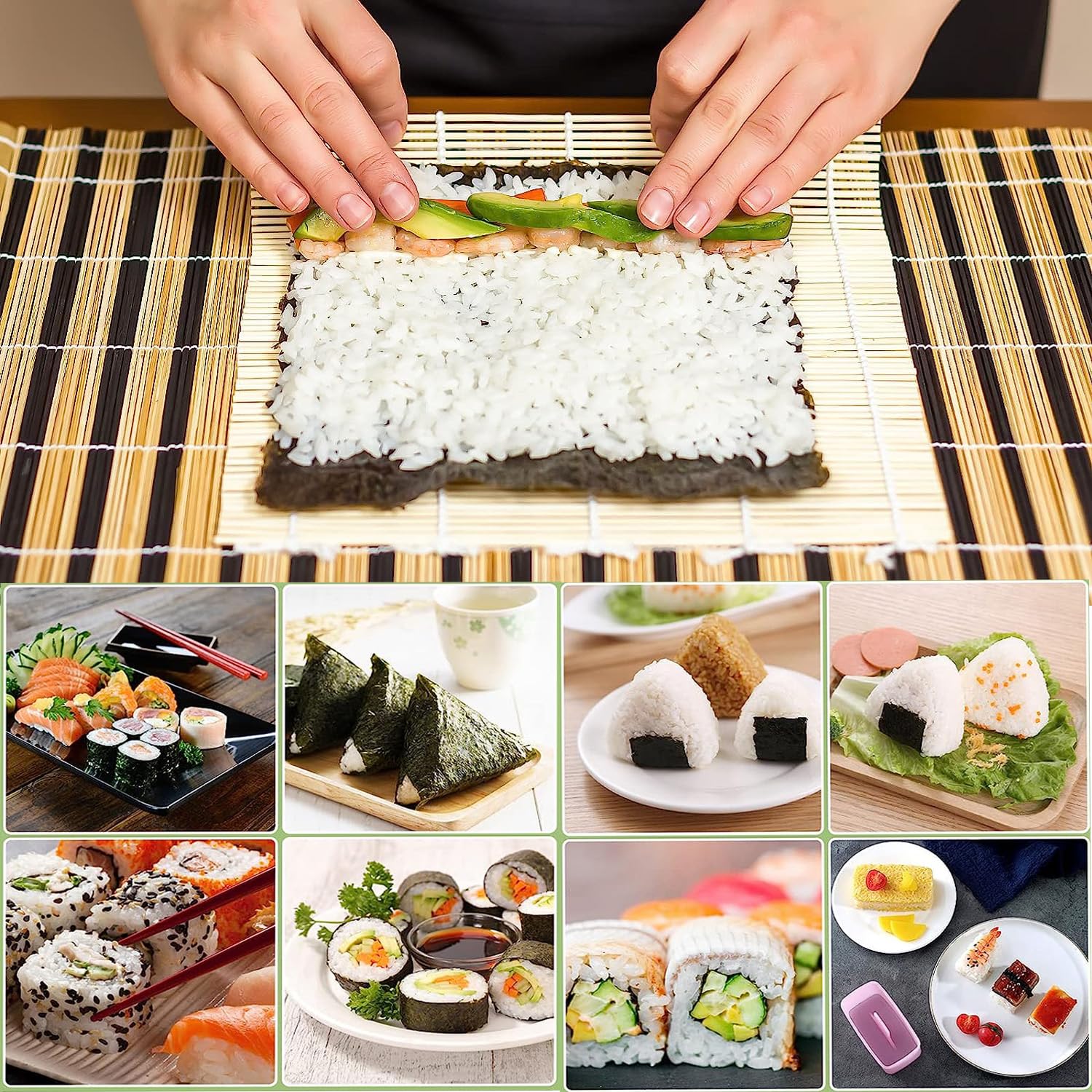 7-Piece Onigiri Mold Set - Non-Stick Rice Ball & Spam Musubi Maker Kit - DIY Sushi Press for Bento Lunch, Kids & Home Cooking - Perfect for Meal Prep, Parties & Japanese Cuisine Lovers
