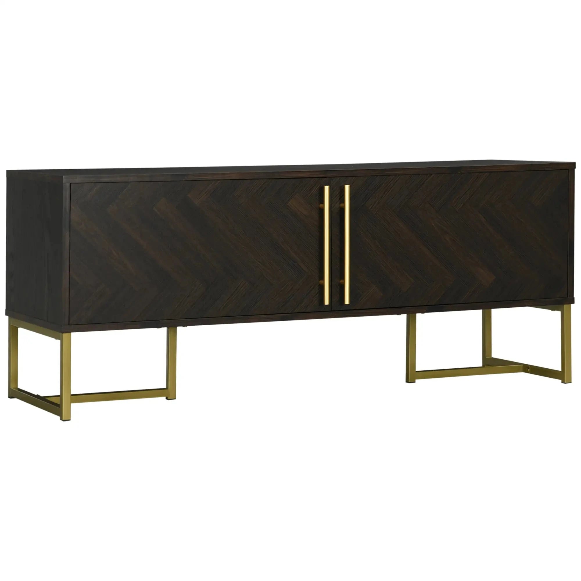 55 Inch TV Stand with 2 Door Storage Cabinets, Adjustable Shelves & Cable Management - Perfect for Living Room, Bedroom & Home Theater Setup