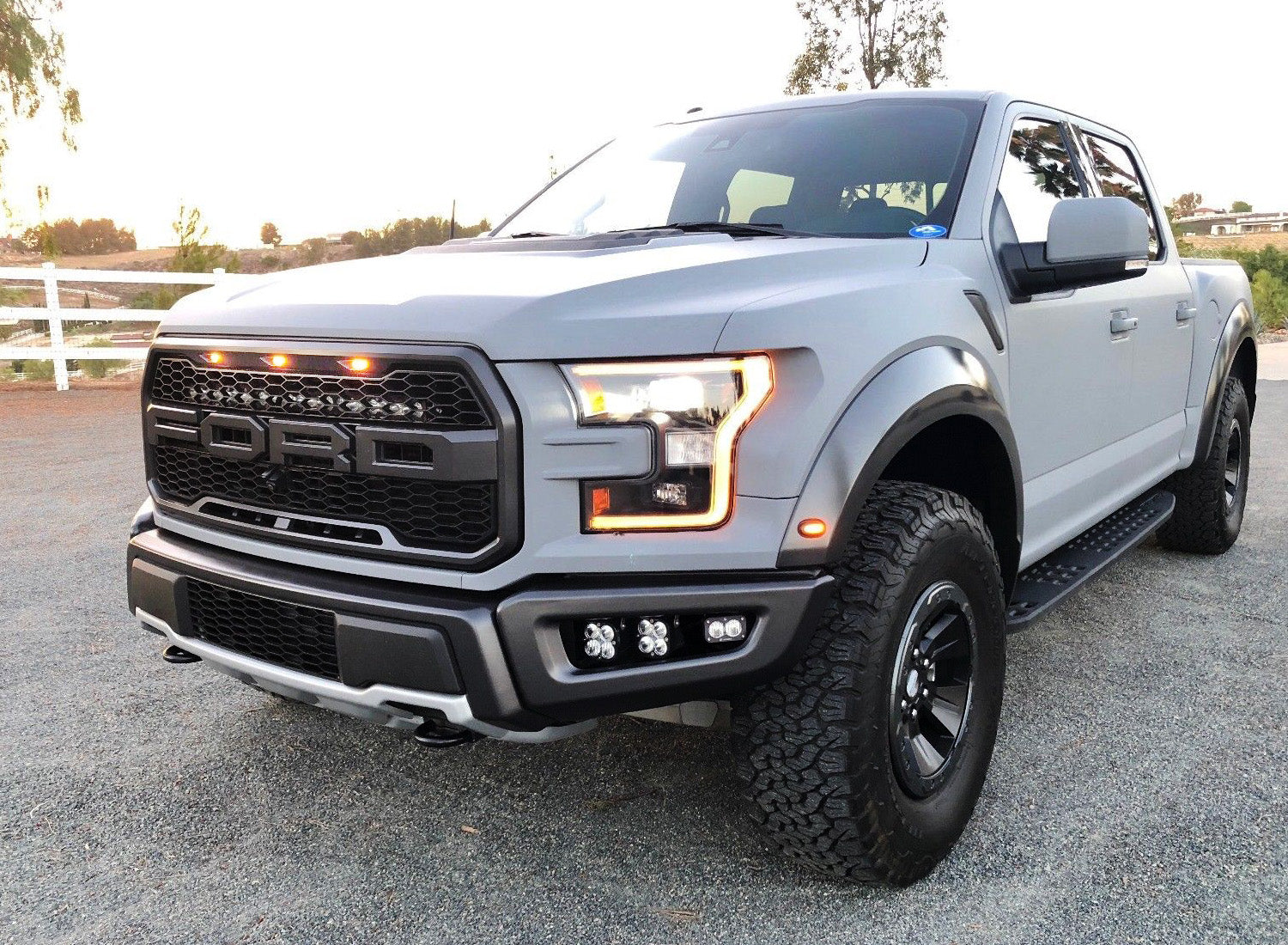 3pcs Smoked 12 SMD Amber Yellow LED Front Grille Running Lights for Ford Raptor - Durable Off-Road Lighting for Trucks & SUVs, Perfect for Night Driving and Adventure Trips