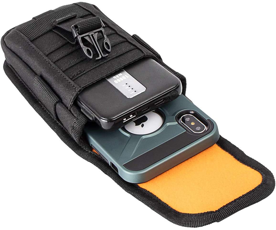 Tactical Phone Holster Pouch with MOLLE Attachment - Durable Waist Belt Holder for iPhone 16 Pro/15 Pro (Fits 4.7