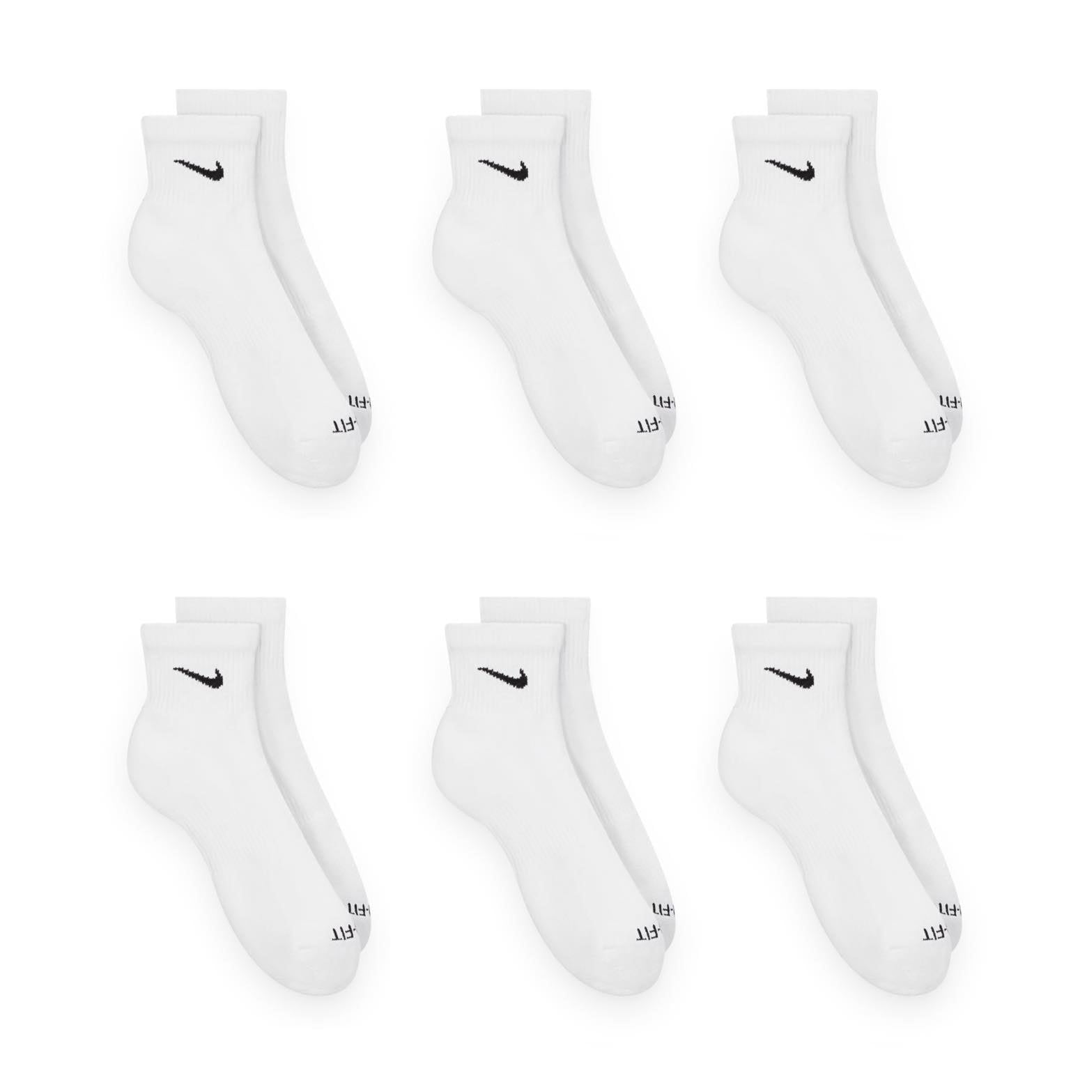 Nike Everyday Max Cushioned Ankle Socks for Men & Women - Breathable Athletic Socks for Running, Gym, Workout & Daily Wear - 6-Pack Comfortable Sports Socks