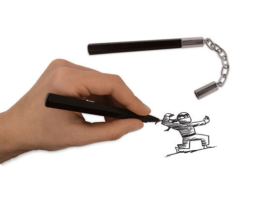 Kikkerland Nunchuck Pens - Unique Kung Fu Style Writing Pens for Office, School & Gifts - Fun Novelty Stationery for Martial Arts Fans & Pen Collectors