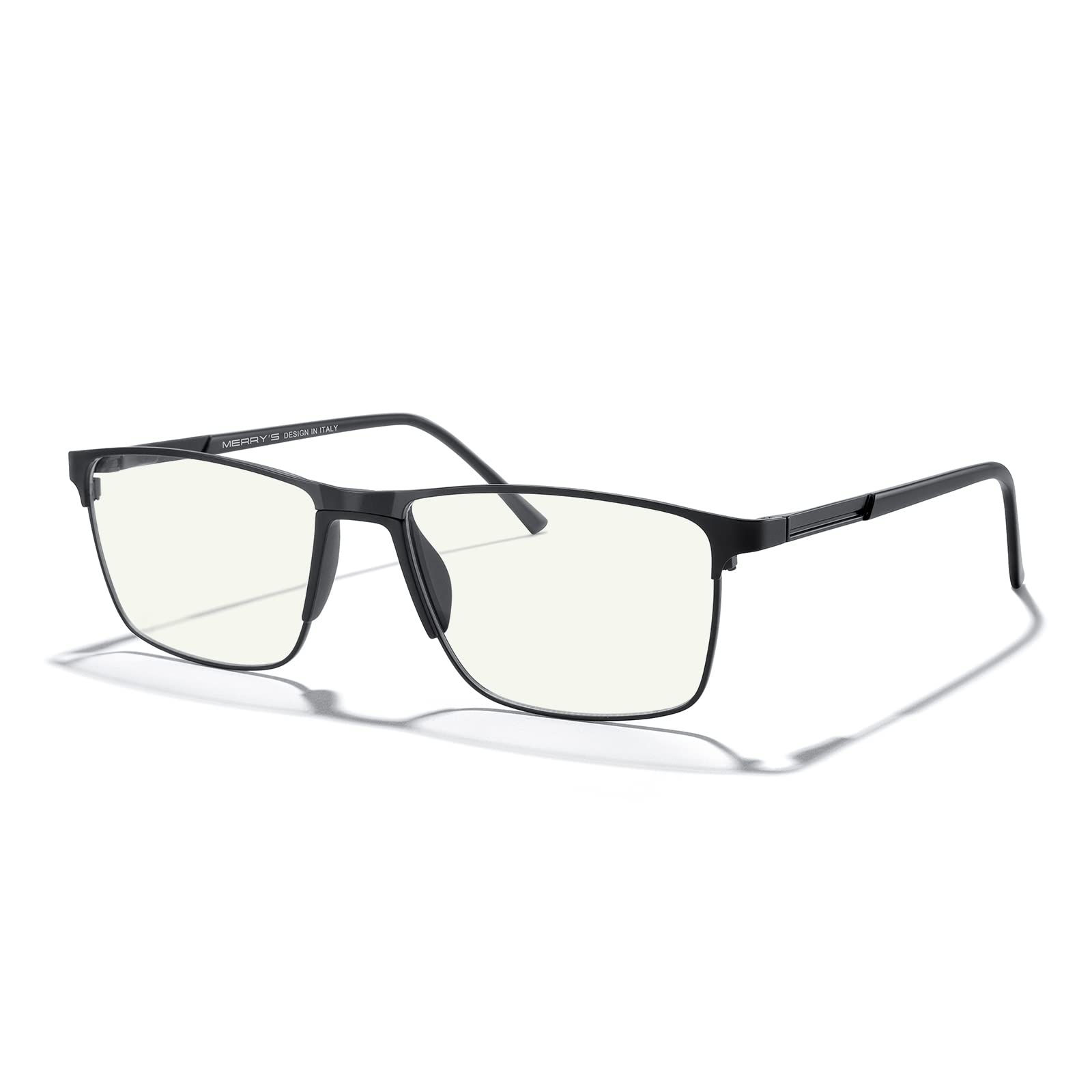 Blue Light Blocking Glasses for Men - MERRY'S Fashion Reading Glasses with Metal Frame & Spring Hinge | Computer, Gaming & Nighttime Eye Strain Relief