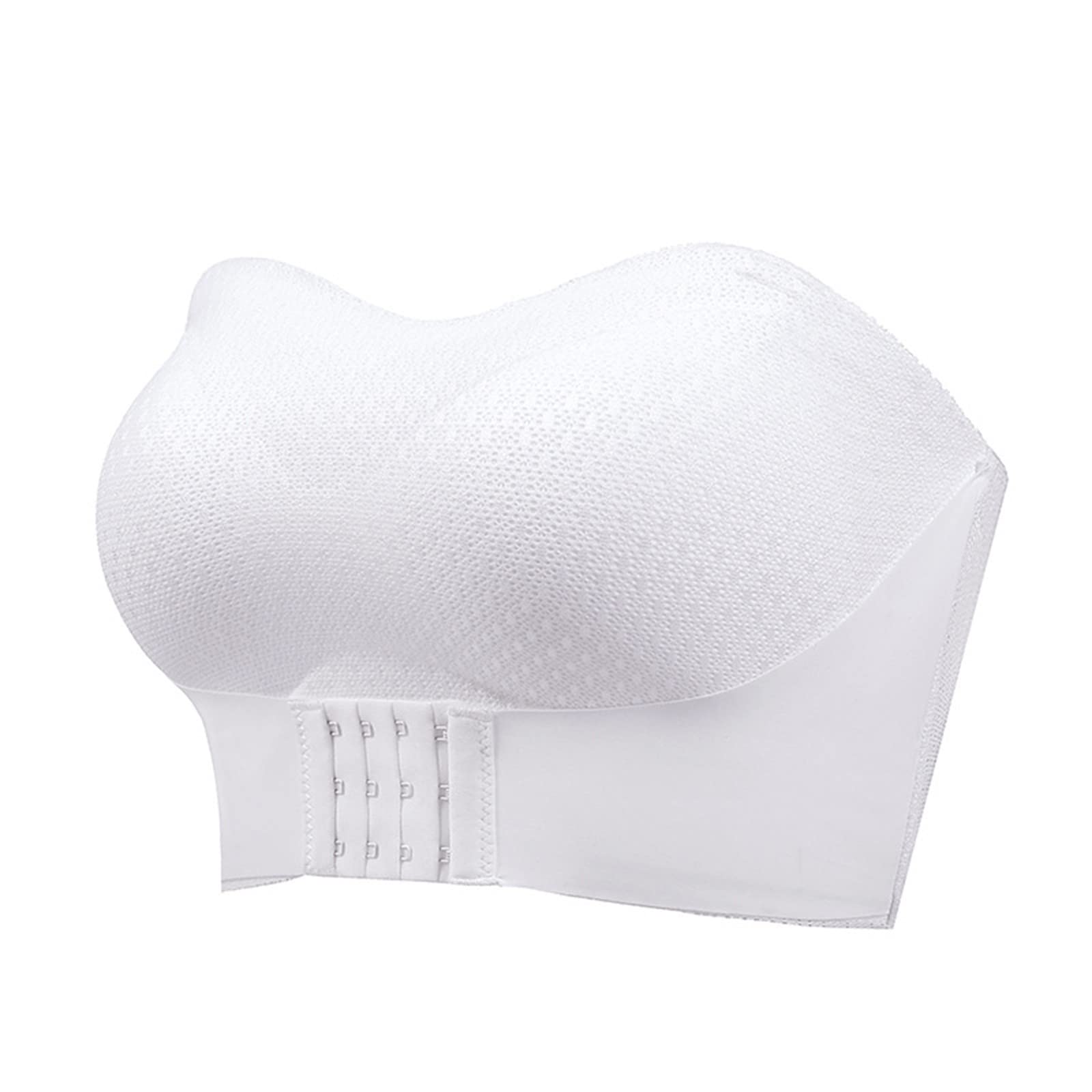 Strapless Bandeau Bras for Women - Front Buckle Lift Bra, Wirefree Anti-Slip Push Up, Seamless Invisible Bra for Yoga, Running & Everyday Wear
