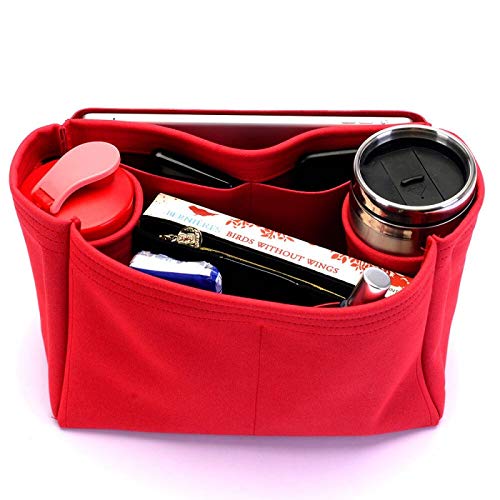 Red Suedette Leather Bag Organizer - Compatible with Louis Vuitton St Louis PM & Anjou PM Designer Bags | Perfect for Travel, Work & Daily Use