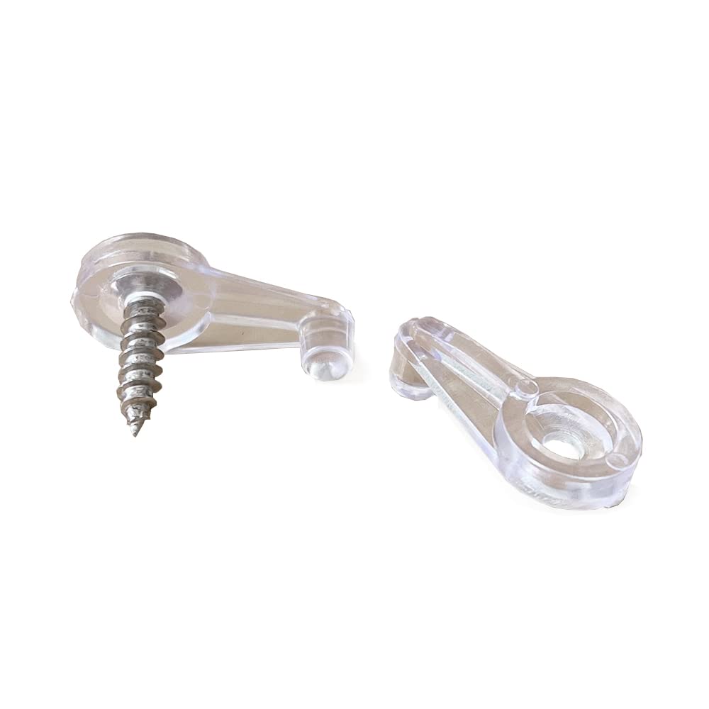 LLERRA 4mm Offset Glass Retainer Clips with Screws - 30 Pack Clear Cabinet Door Glass Fasteners for Secure Screen & Panel Installation in Kitchen, Bathroom & Office Furniture
