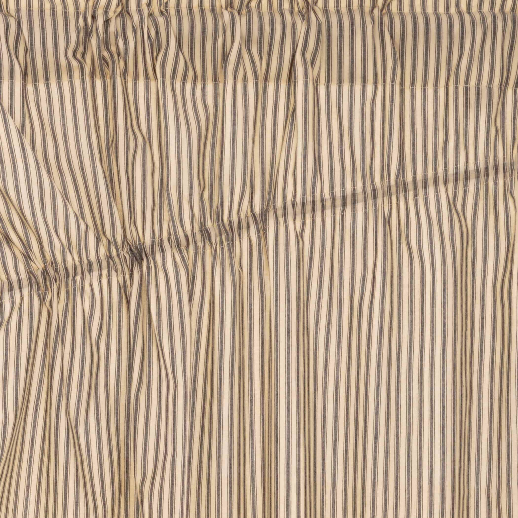 Sawyer Mill Charcoal Swag Set - Farmhouse Lined Curtains with Country Stripes, 36x36 Inches - Perfect for Kitchen Windows & Cozy Farmhouse Decor