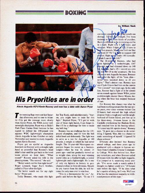 Alexis Arguello Autographed Boxing Magazine Page - PSA/DNA Certified #S47447 - Collectible Memorabilia for Boxing Fans & Sports Collectors