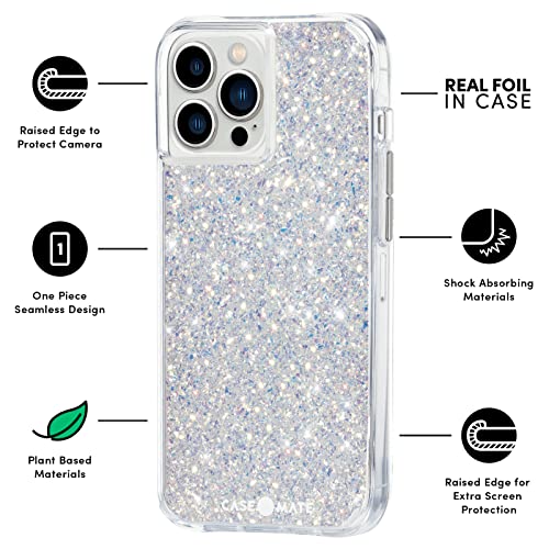 Case Mate Clear Twinkle MagSafe Compatible iPhone 13 Pro Max Case with Sparkling Stardust Design - Perfect for Everyday Protection & Wireless Charging