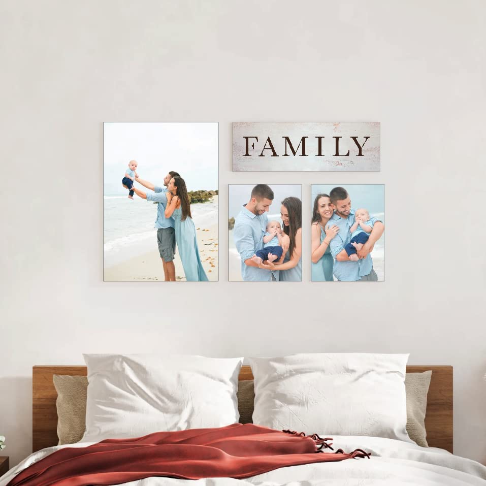 Mixtiles Personalized Wall Art Set - 3 Picture Frames & Centerpiece for Family Photos | 20x27 & 12x16 Stickable Photo Tiles | Easy Upload & Order | Large Edge Picture Frames | Perfect for Living Room, Bedroom & Home Decor