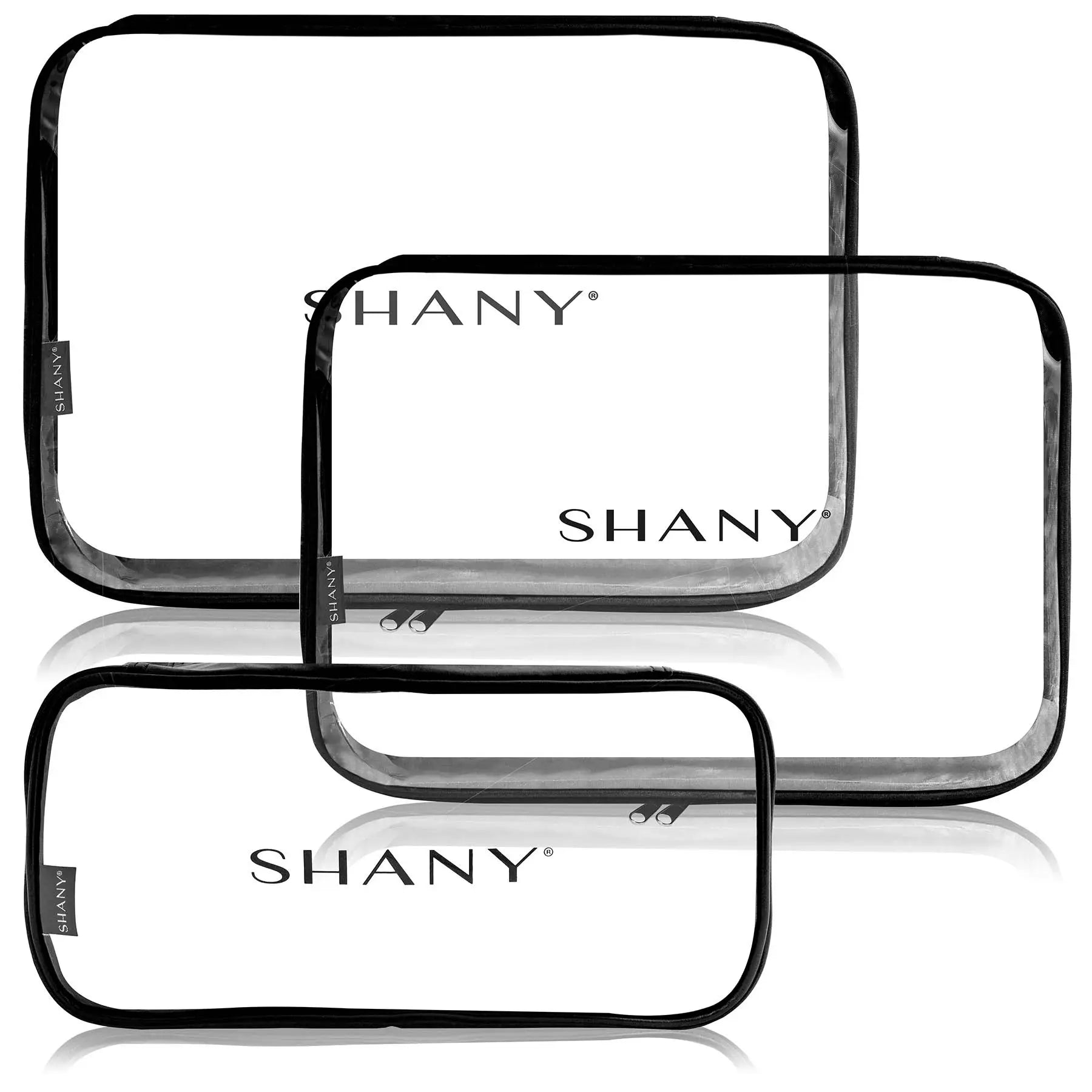 SHANY Clear 3-Piece Cosmetic Organizer Set - Perfect for Makeup Brushes, Lipsticks & Skincare Products | Bathroom & Vanity Storage Solution