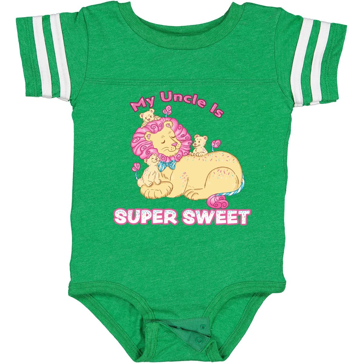 Inktastic My Uncle is Super Sweet Cotton Candy Lions Baby Bodysuit - Soft Pink Onesie for Newborns, Infants & Toddlers - Perfect for Family Gifts, Baby Showers & Birthday Parties