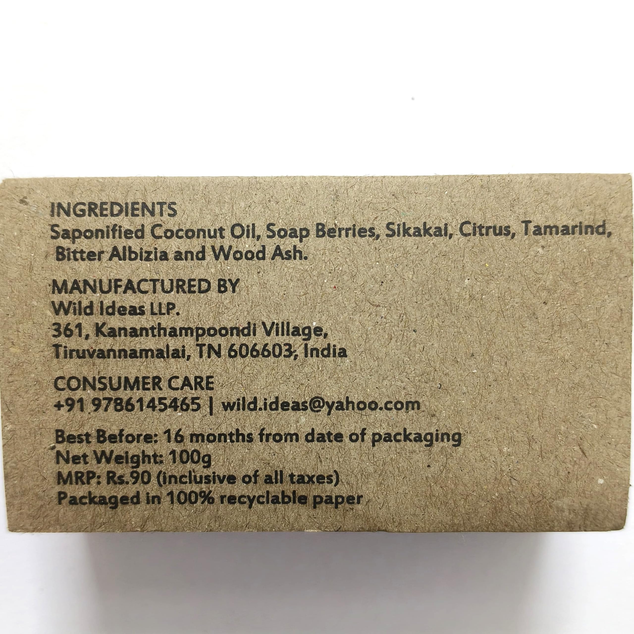 Eco-Friendly Wild Ideas Dish Wash Bar 100g (Pack of 4) - Natural & Vegan Soap for Kitchen, Camping & Travel | Biodegradable Dishwashing Solution