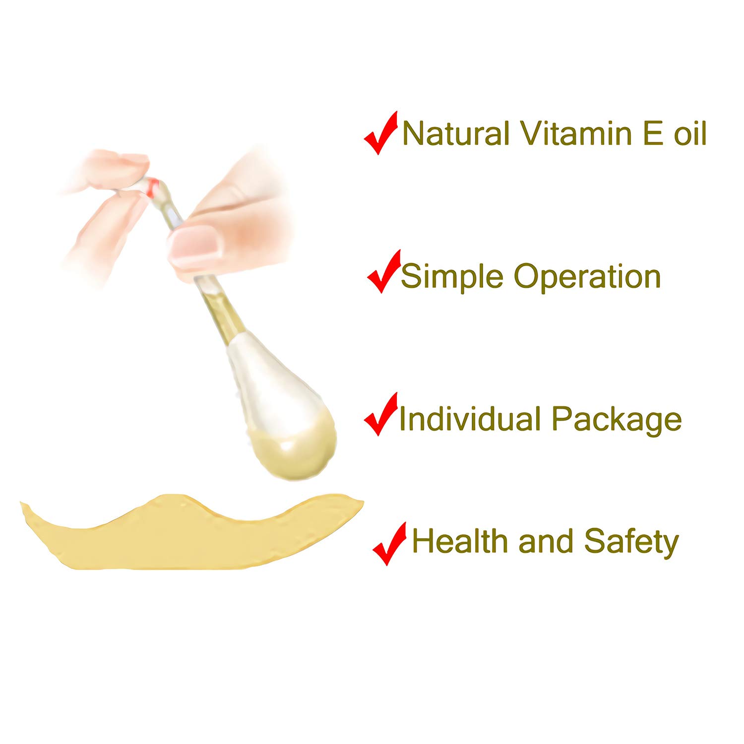 100 Pack Teeth Whitening Vitamin E Oil Q-Tip Applicators for Moisturizing & Healing Lips, Gums, and Smoothing Skin | Improves Skin Resistance | Perfect for Dental Care, Beauty Routine & Travel