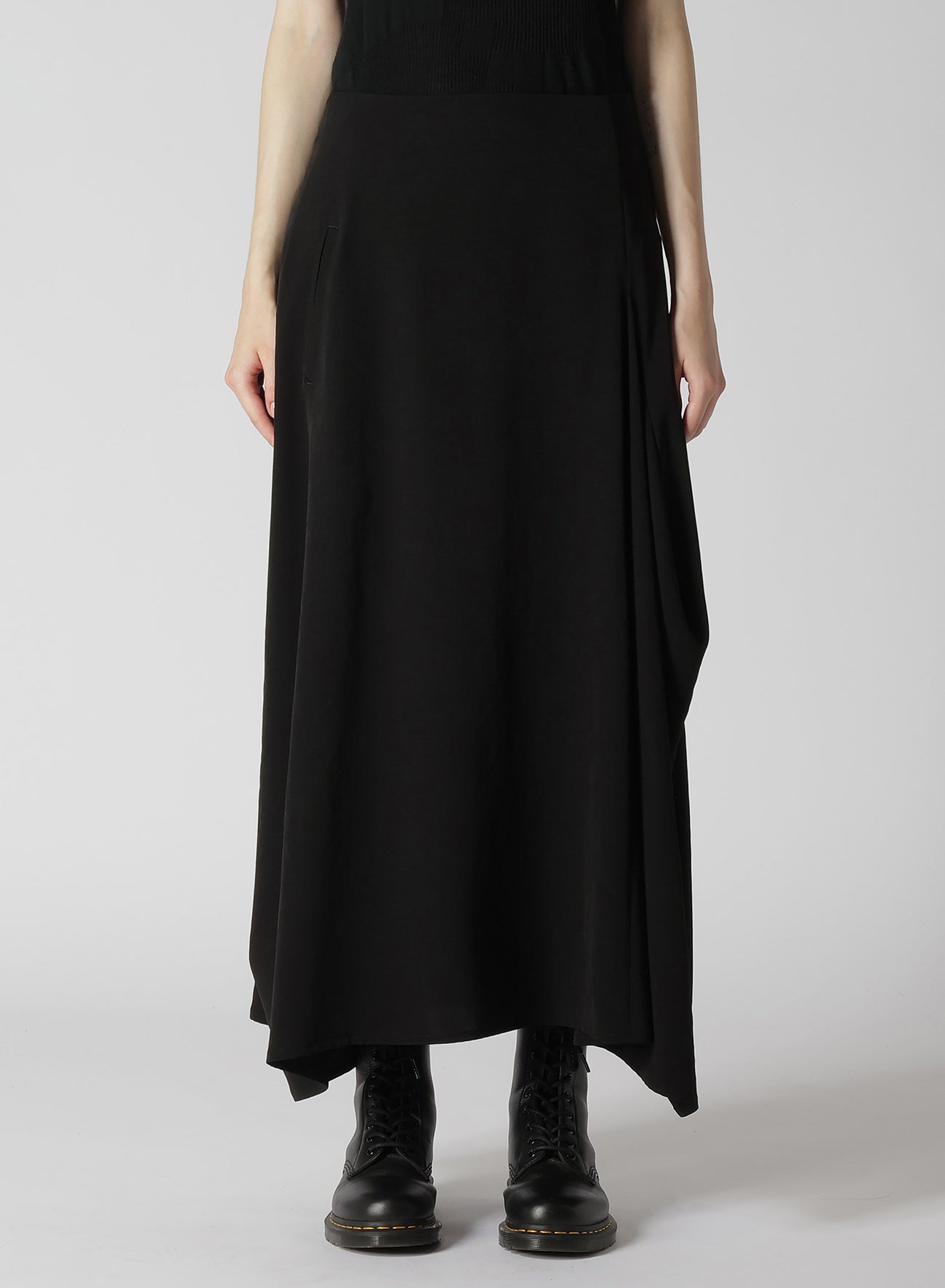 Crepe de Chine Panel Tuck Flared Skirt - Elegant Women's Midi Skirt for Office, Party & Casual Wear