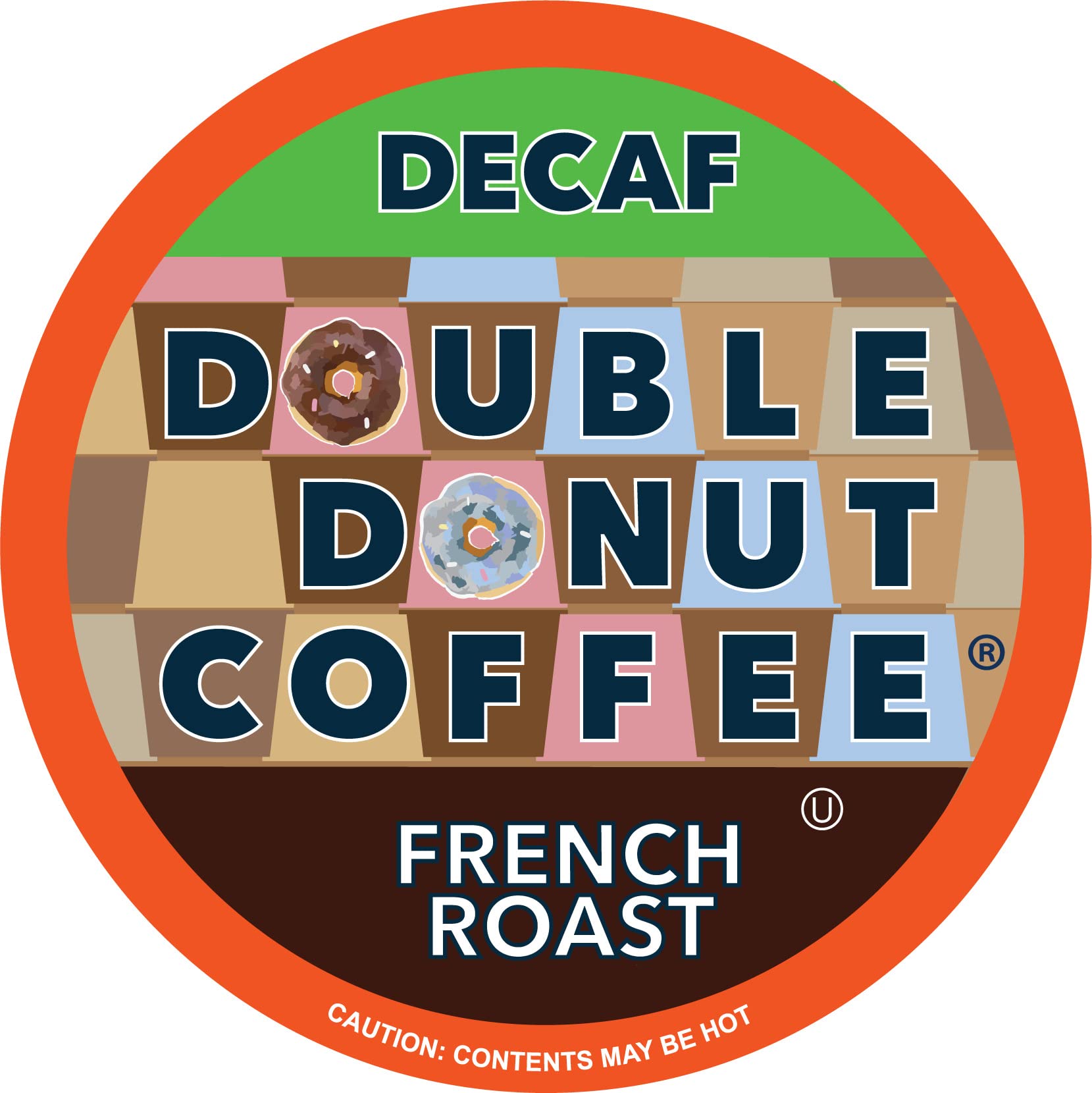 Double Donut Decaf Coffee Pods - French Roast Dark Decaf K-Cups for Keurig Machines (24 Count) | Perfect for Afternoon Relaxation & Late-Night Coffee Cravings