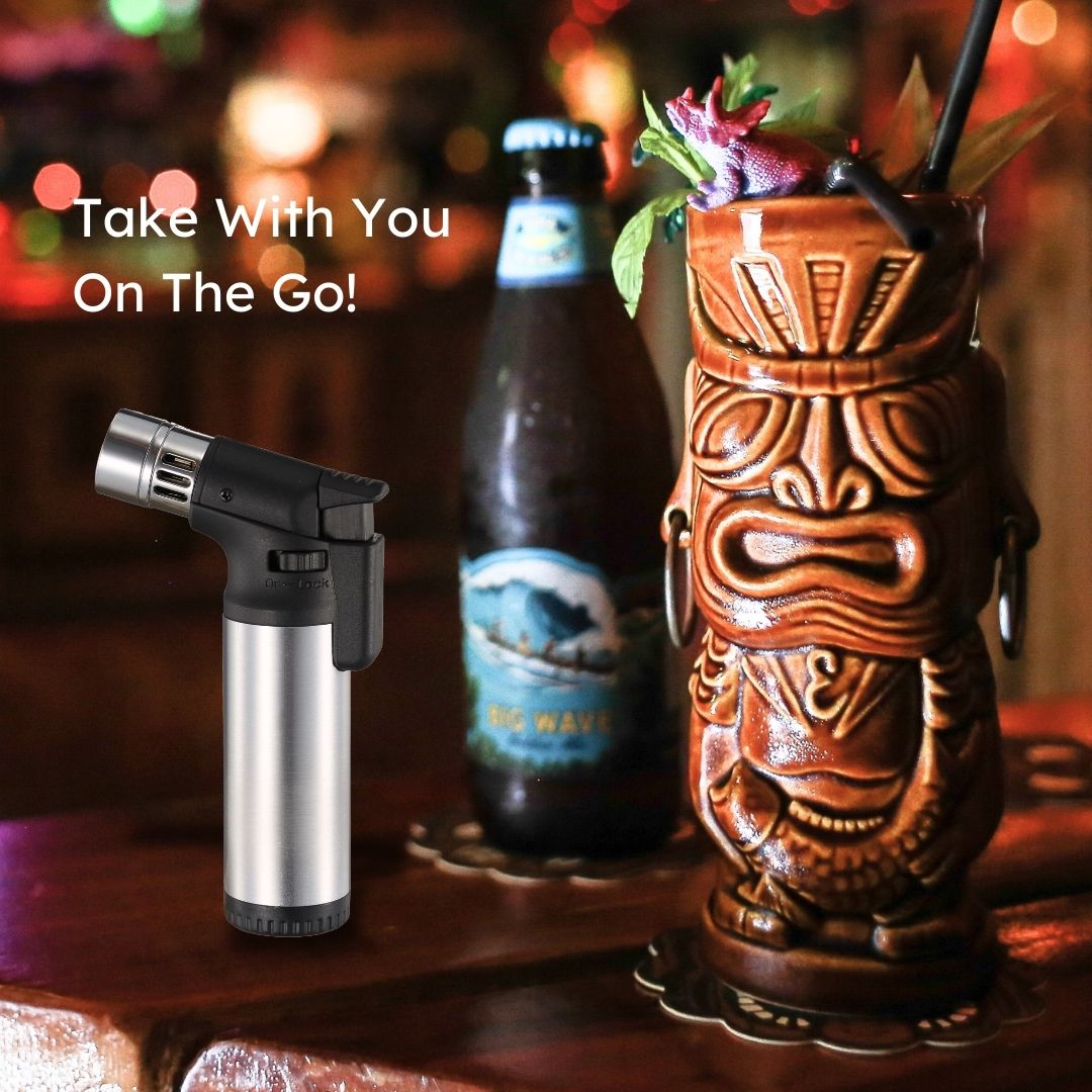 Premium Ares Quad Torch Cigar Lighter - Silver Finish | Windproof Butane Lighter for Cigars, Cigarettes & Outdoor Use | Perfect for Smoking, Camping & BBQ Accessories