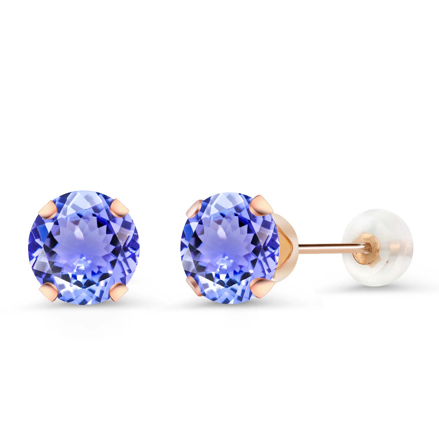 10K Rose Gold Round Birthstone Stud Earrings for Women & Men | 6MM Gemstone Jewelry | Perfect Gift for Birthday, Anniversary & Special Occasions