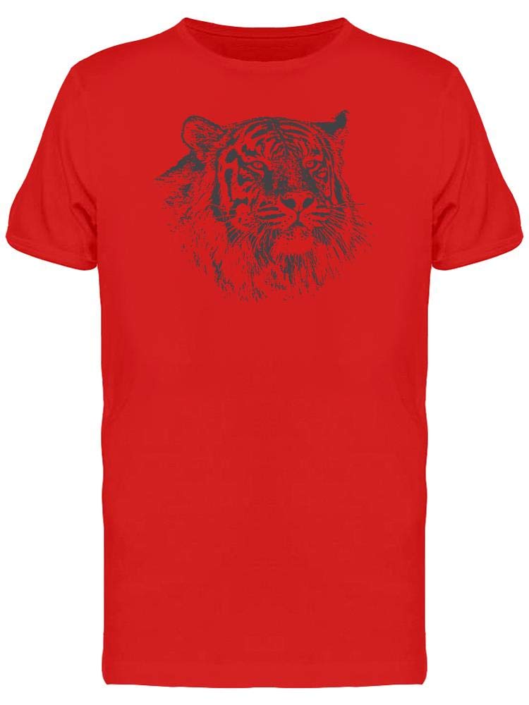 Hand Drawn Tiger Head Graphic T-Shirt for Men - Stylish Casual Wear for Street Fashion & Everyday Outfits