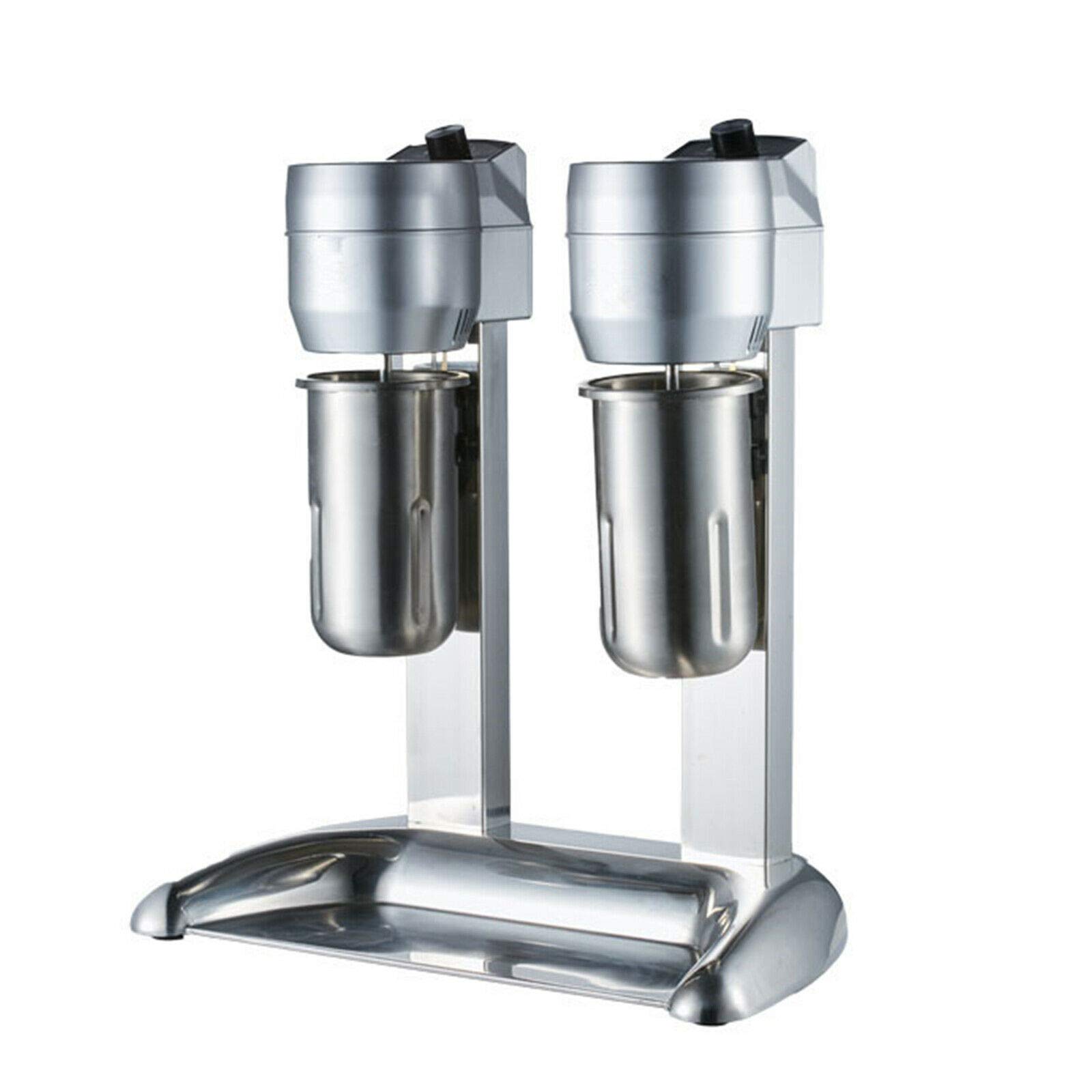 Commercial Stainless Steel Milkshake Blender 110V 300W 12000-18000 RPM Double Head Drink Mixer for Smoothies, Shakes & Frozen Drinks - Perfect for Restaurants, Cafes & Bars - USA Stock