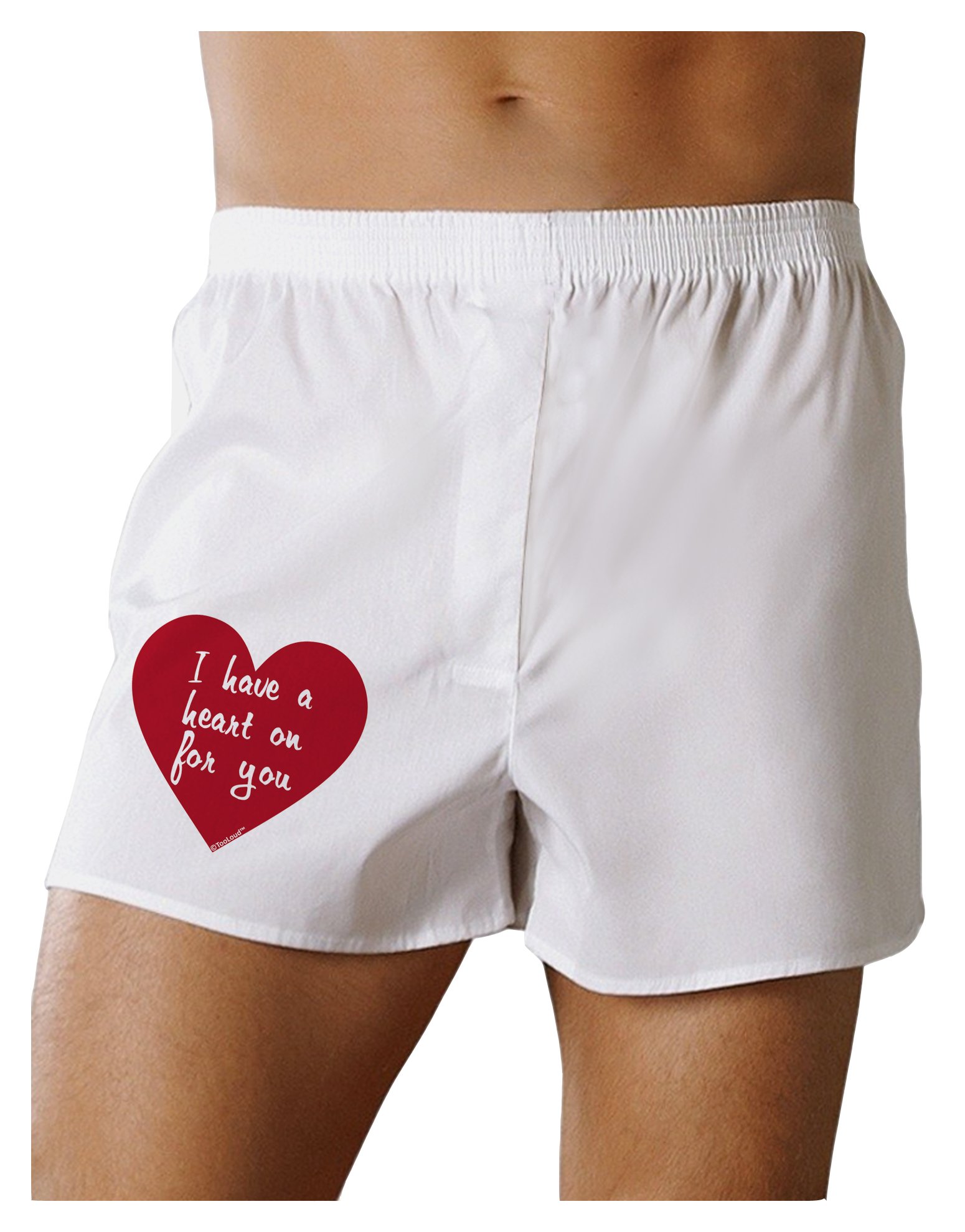 TOOLOUD I Have a Heart On for You Boxer Shorts - Soft Cotton Men's Underwear with Romantic Print - Perfect Valentine's Gift for Him