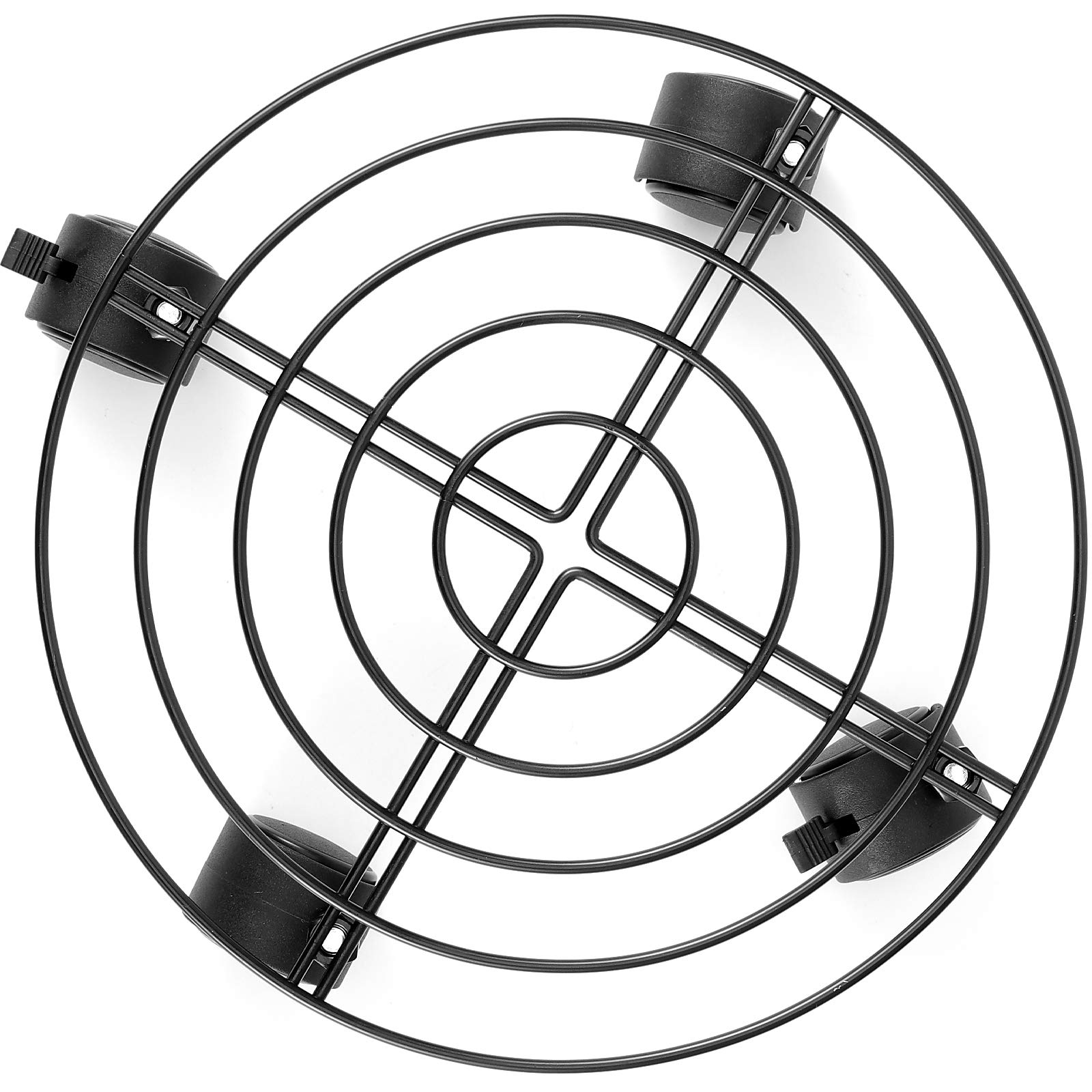 KEILEOHO 2 Pack 10.6 Inch Heavy Duty Rolling Plant Caddy with Wheels - Metal Plant Stand for Indoor Outdoor Garden, Patio, Living Room - Black (Perfect for Moving Large Potted Plants Easily)