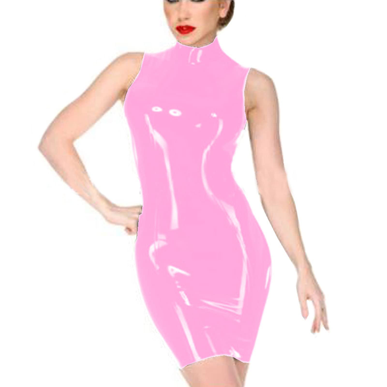 Sexy Sleeveless PVC Mini Dress - Back Zipper Clubwear, Pole Dance Outfit, Plus Size Summer Party Dress for Women | Perfect for Nightclubs, Bachelorette Parties & Costume Events