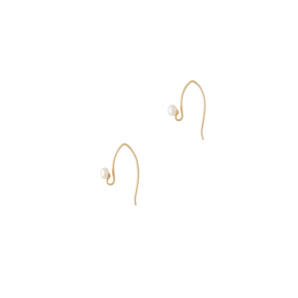 14K Gold Pearl Thread Earrings for Women - Elegant Dangle Drop Earrings for Wedding, Party & Special Occasions